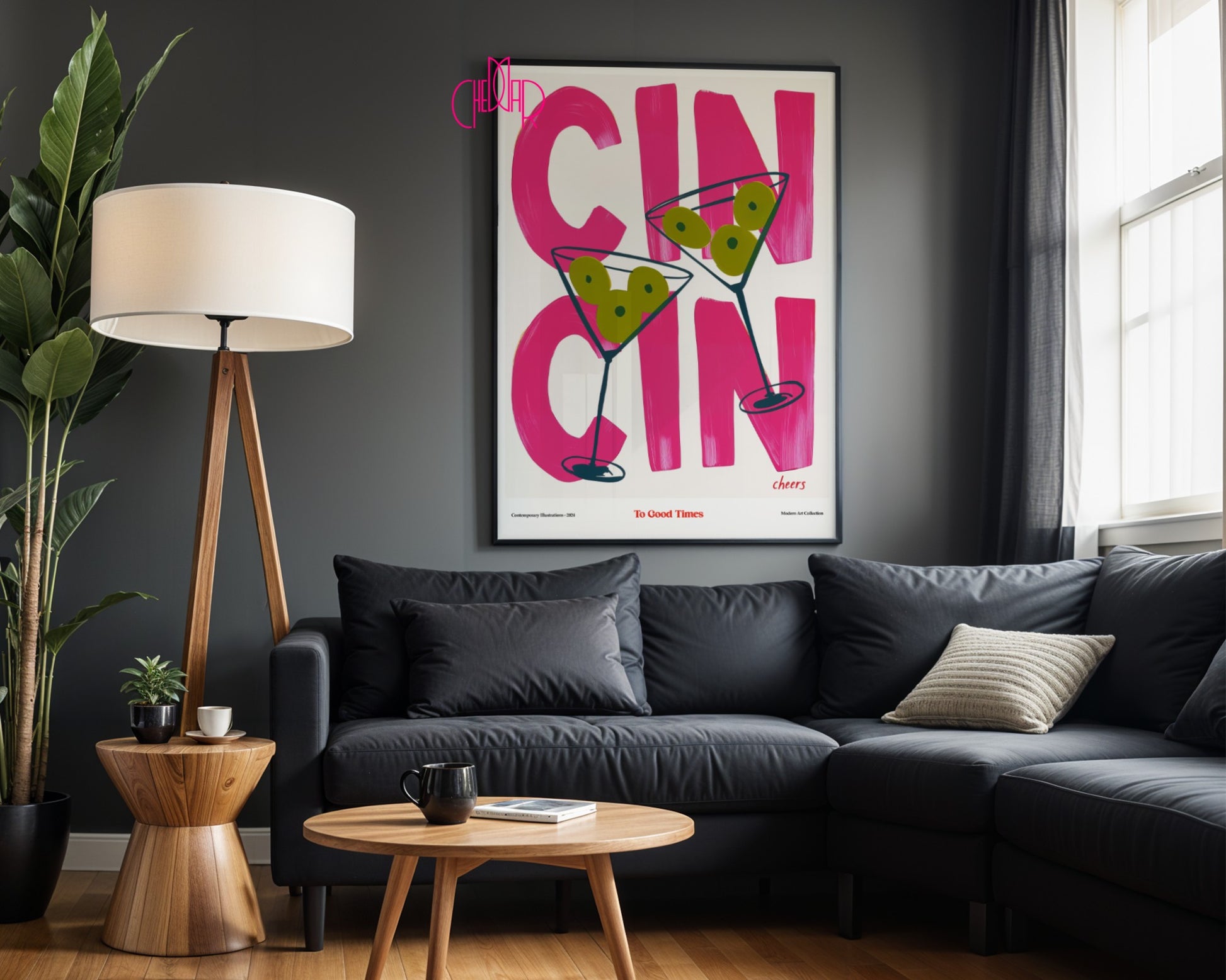 Modernist poster Cin Cin- To Good Times, Cheers