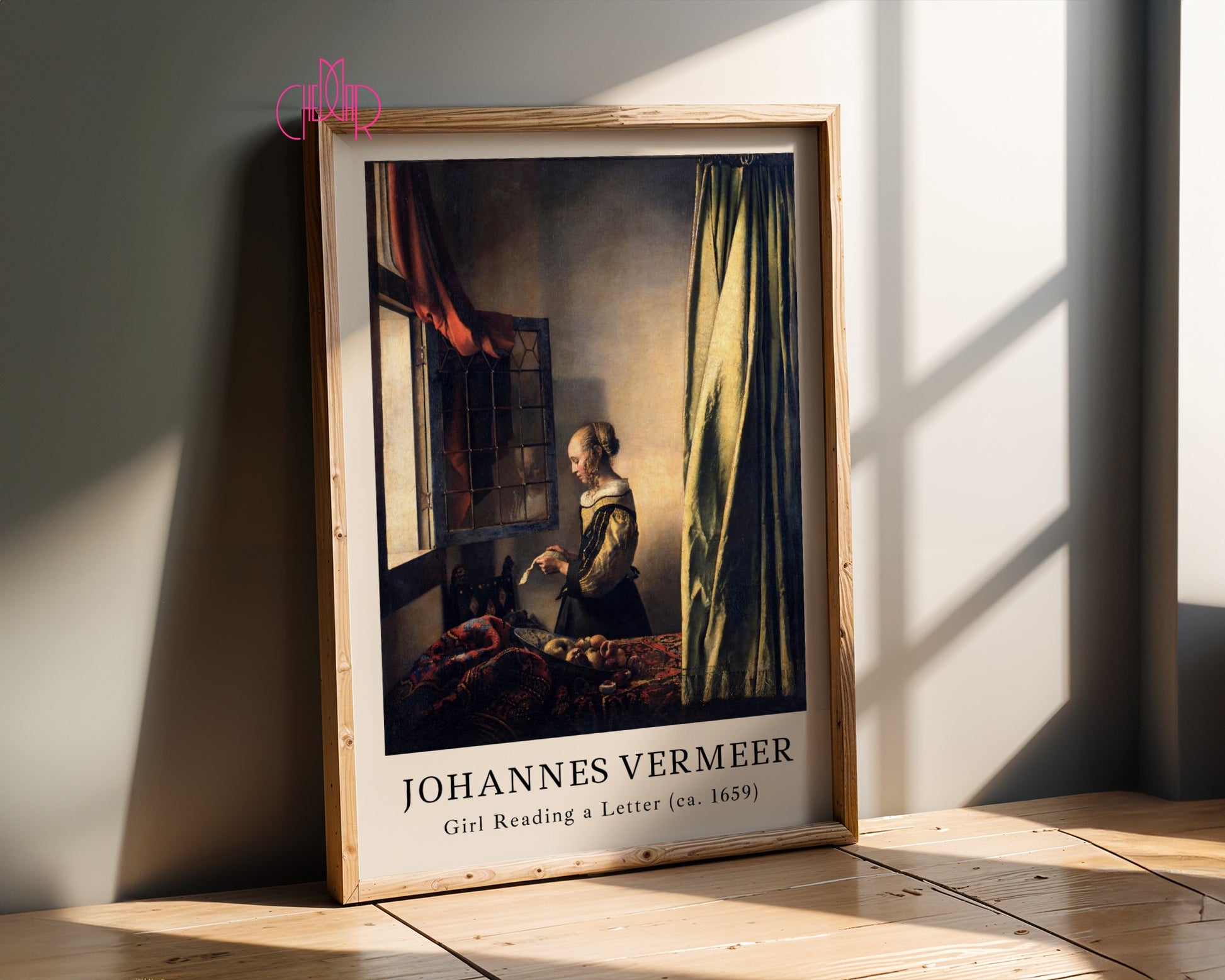 Johannes Vermeer Girl Reading a Letter Poster, Vintage