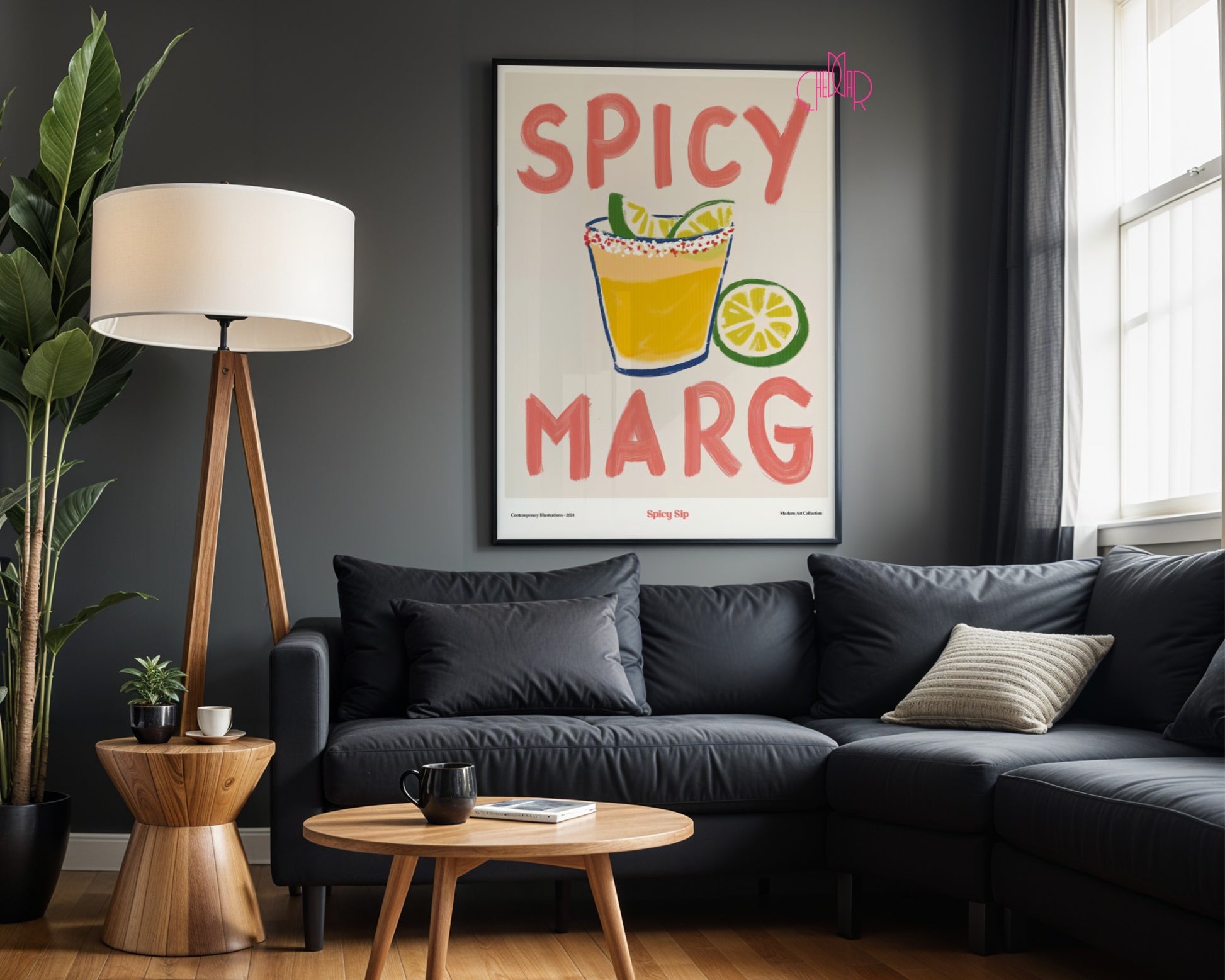 Spicy Marg, Spicy Sip poster, modernism, contemporary art