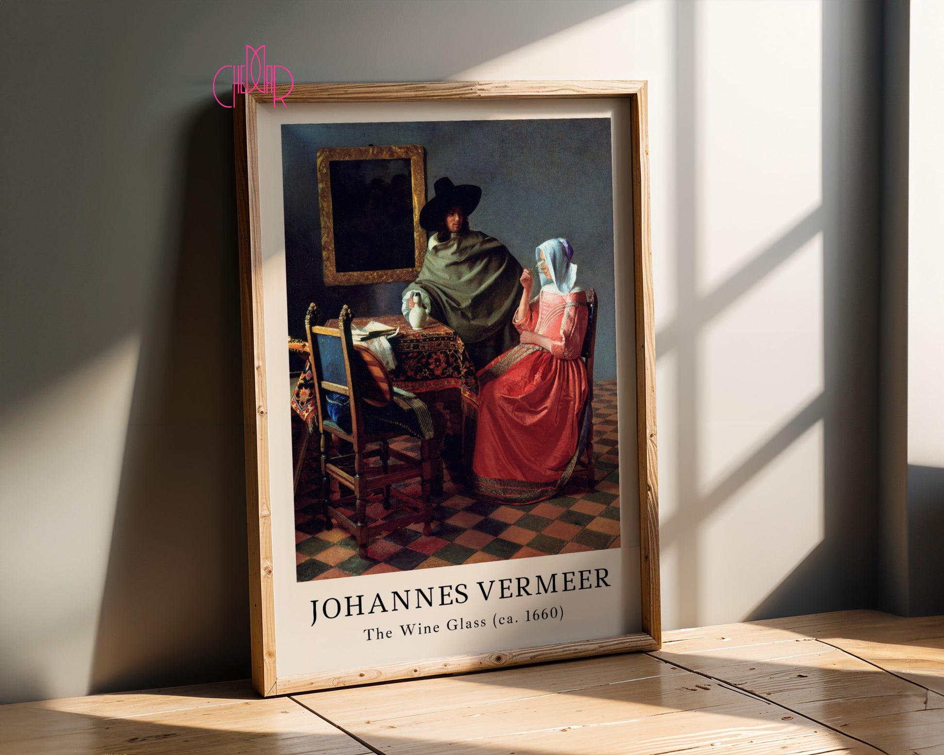 Johannes Vermeer Glass of Wine Poster, Classic Art, Vintage