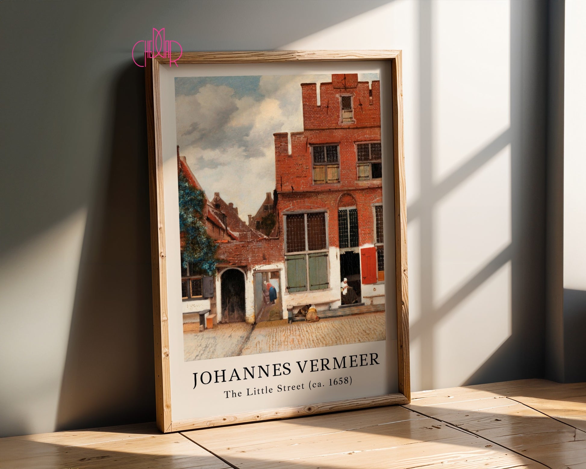 Poster Johannes Vermeer Small Street, Historic Buildings, Vintage