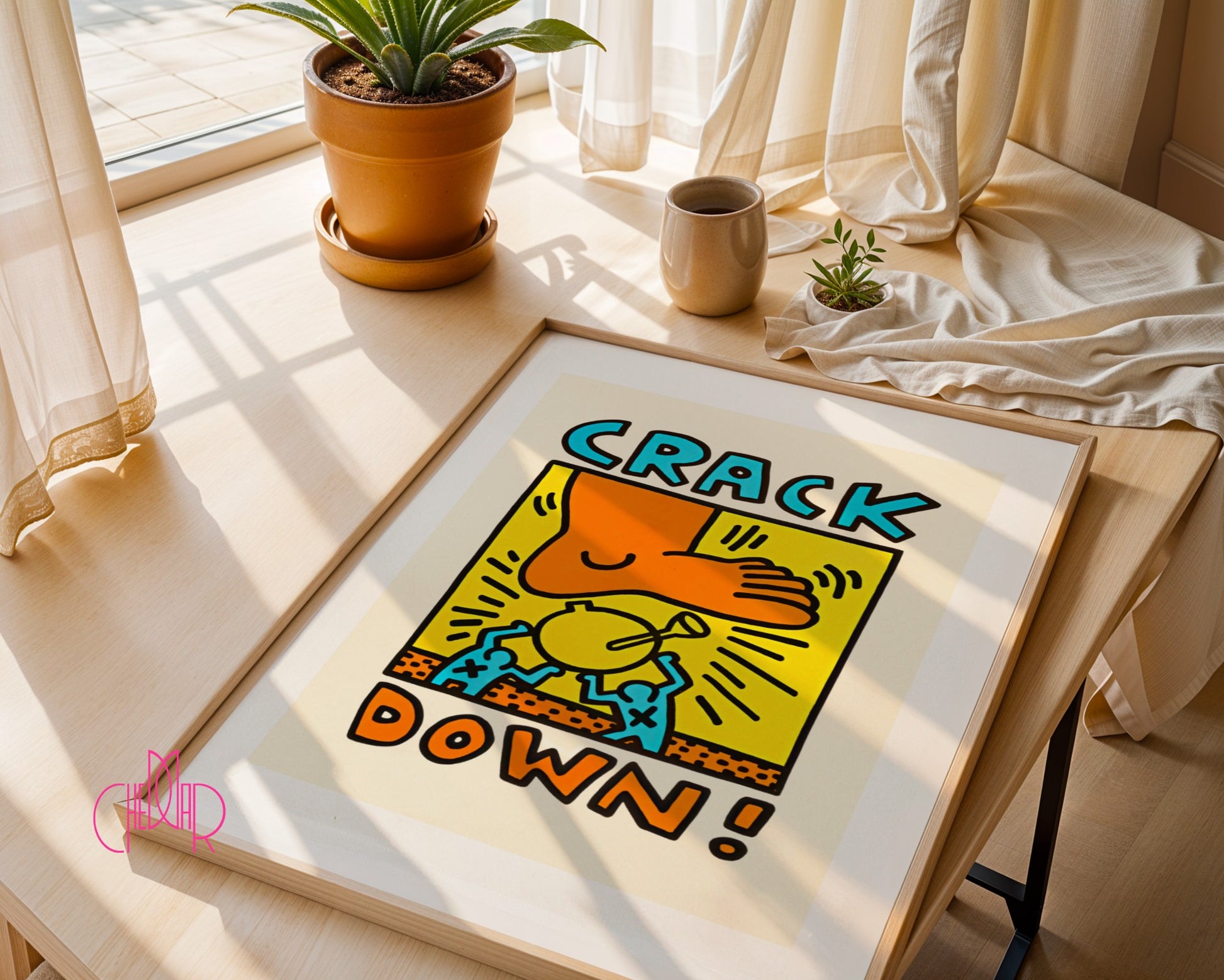 Keith Haring Crack Down 1986 poster, street art, pop art