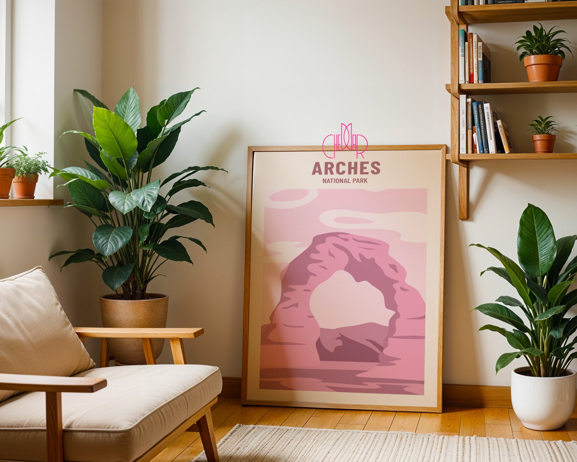 National Park and Cactus Poster, Desert and Nature, Contemporary Art