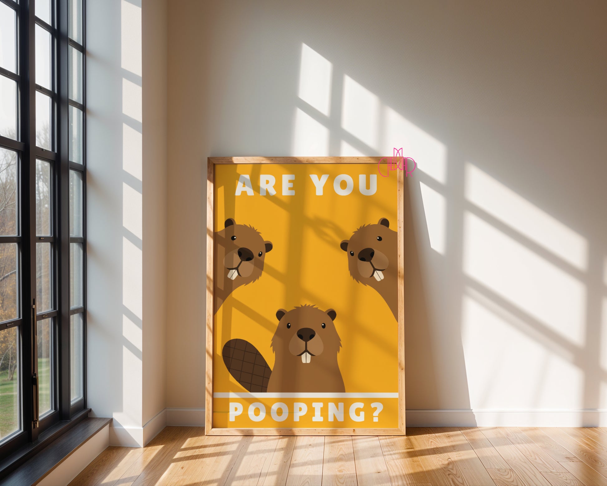 Funny "Are You Pooping?" poster with Beavers