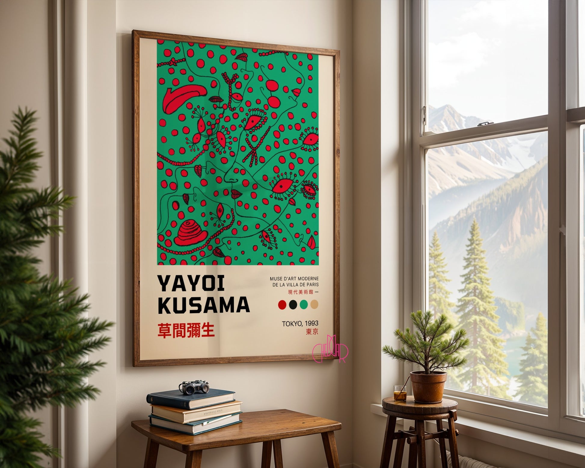 Yayoi Kusama poster, Woman with Green Eyes, Japan, Tokyo