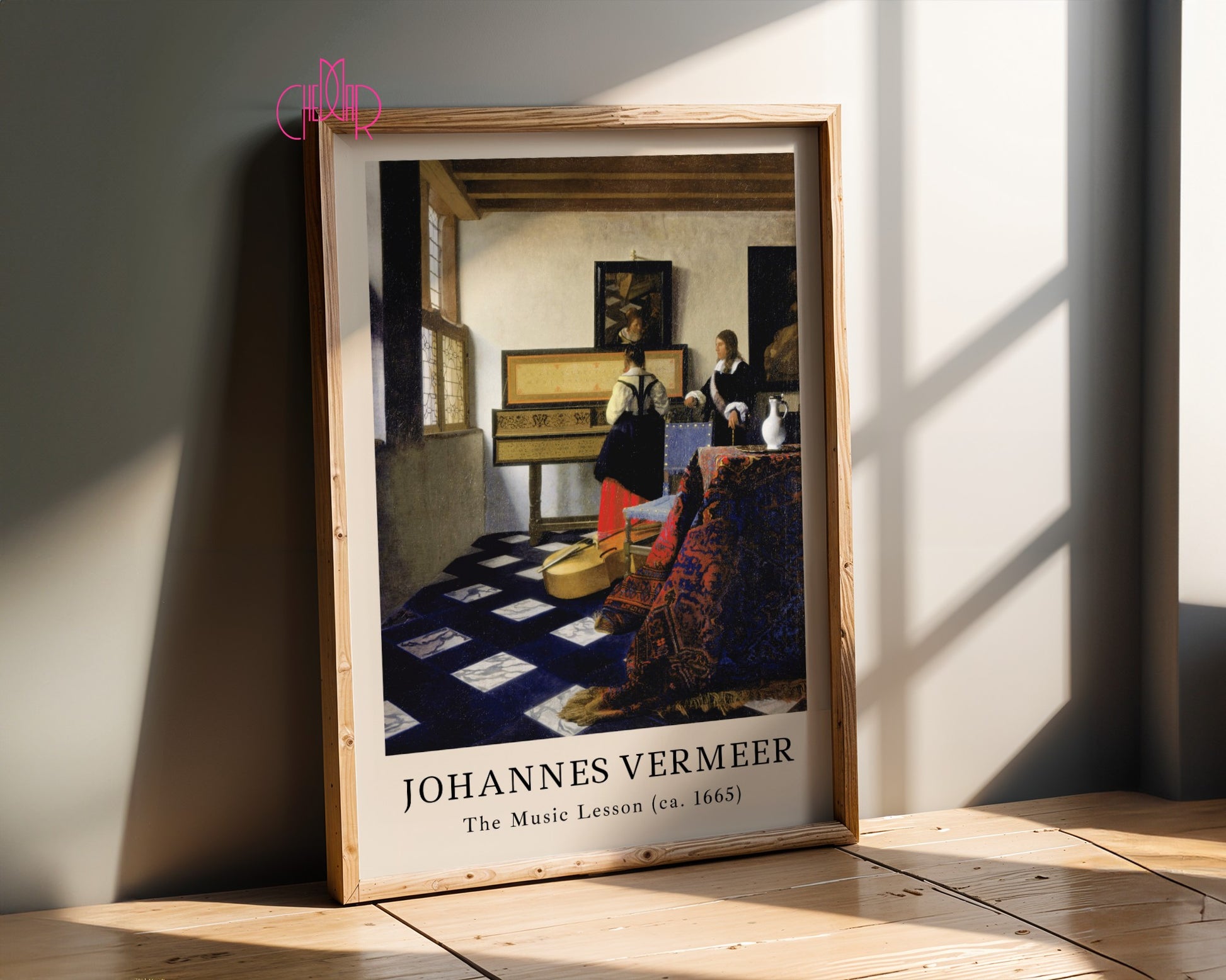 Johannes Vermeer The Music Lesson poster, piano, art, vintage