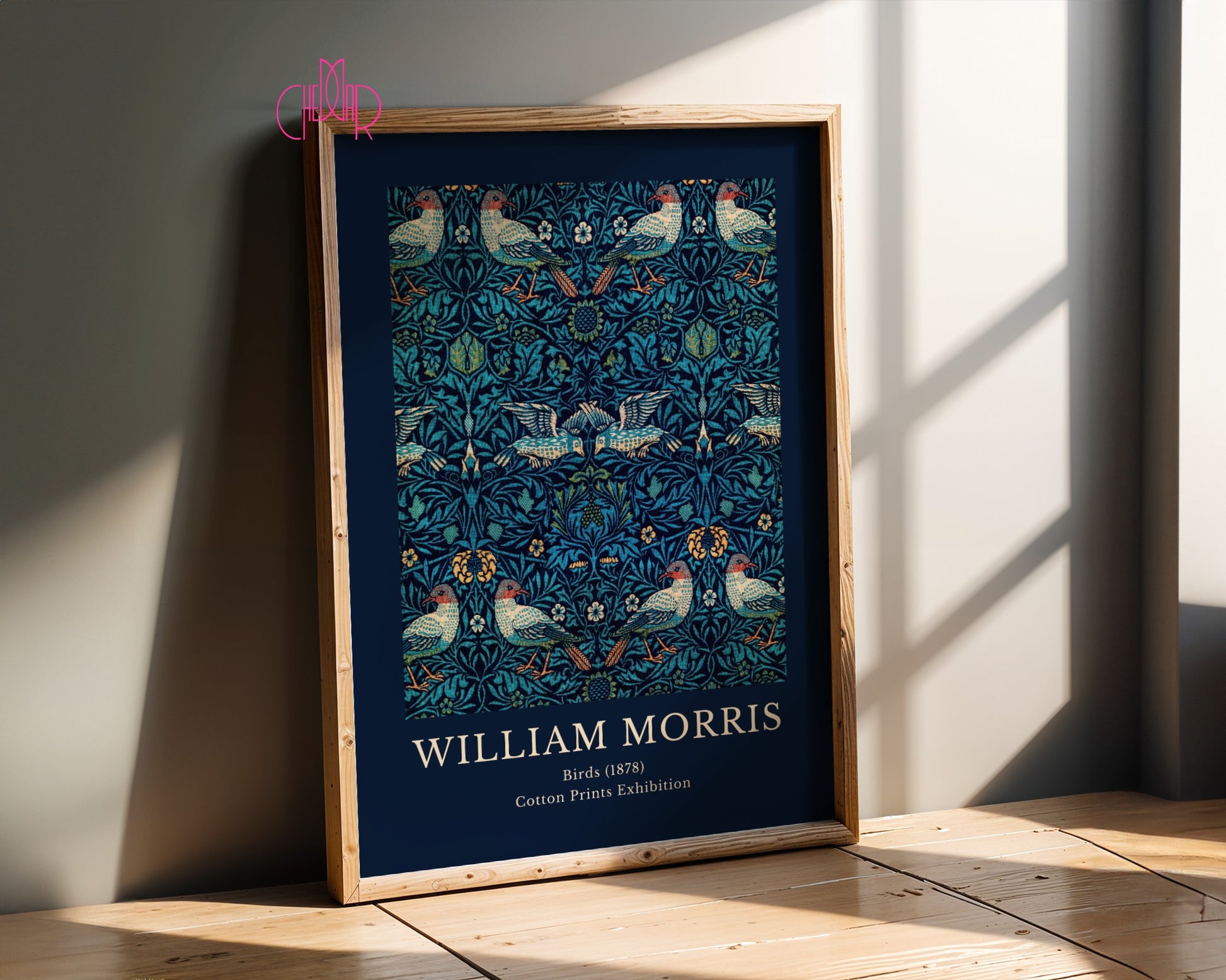 William Morris Cotton Print Exhibition Birds 1878 poster, birds