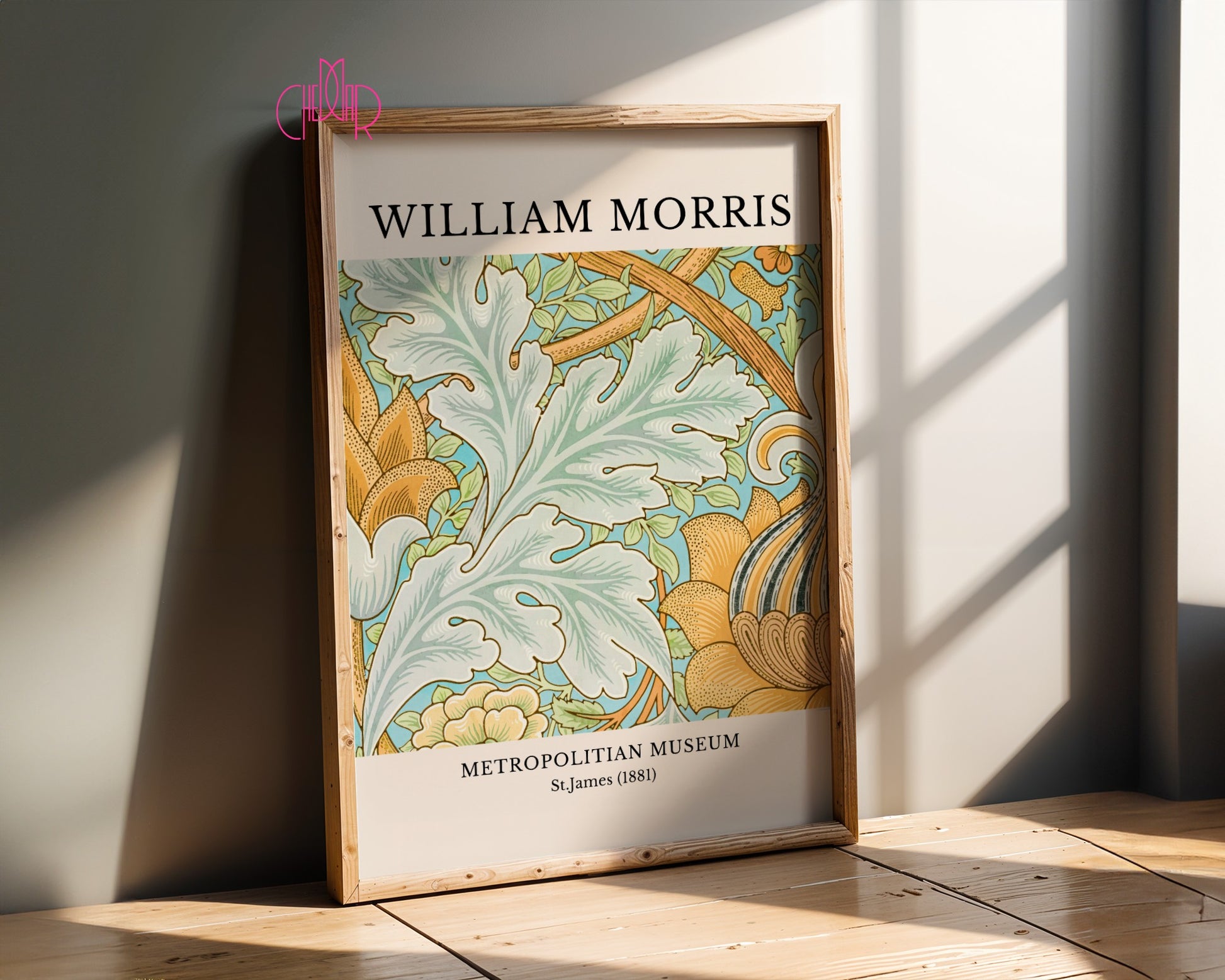 William Morris Metropolitan Museum poster, St. James 1881, flowers