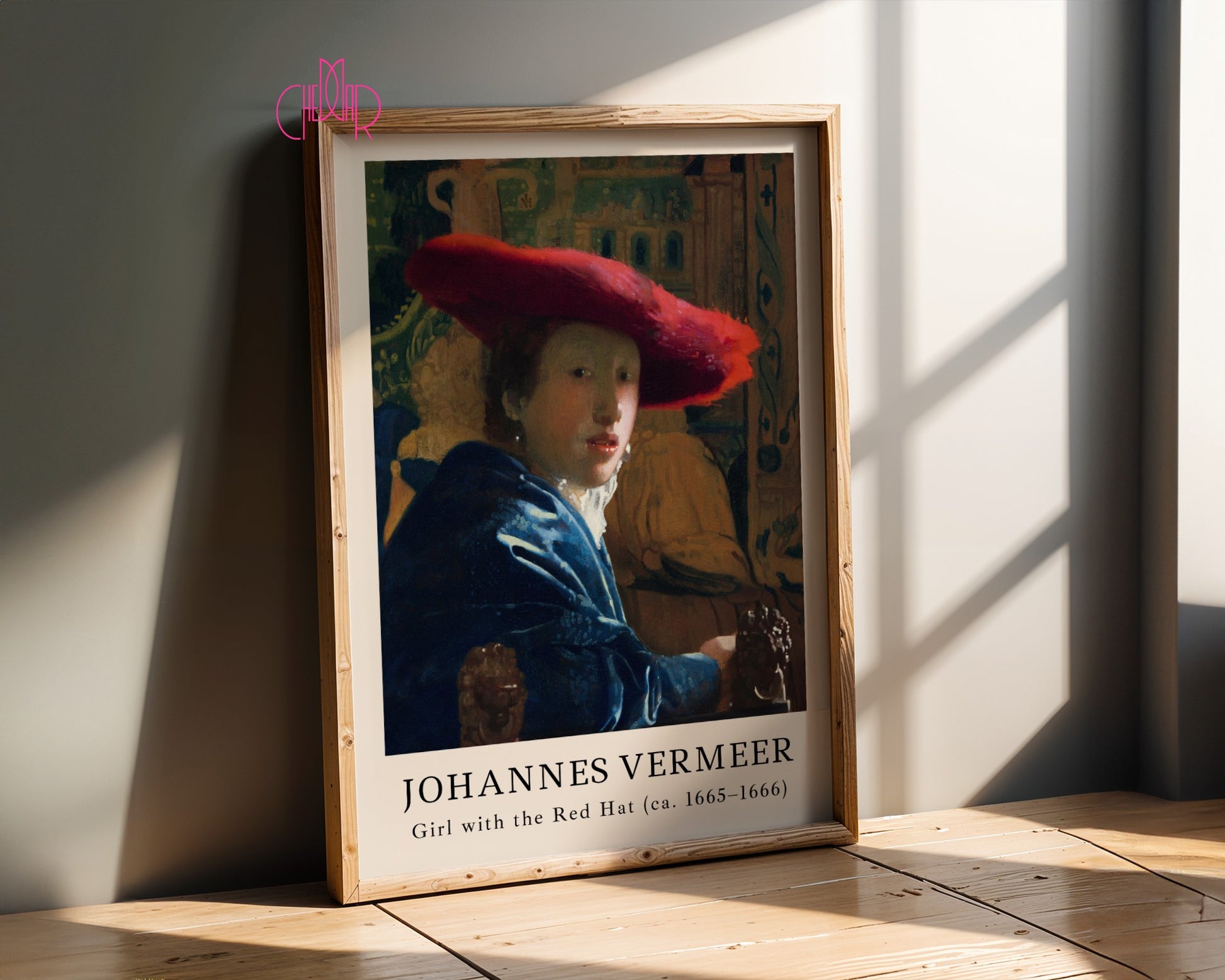 Johannes Vermeer Girl with a Red Hat Poster, Vintage