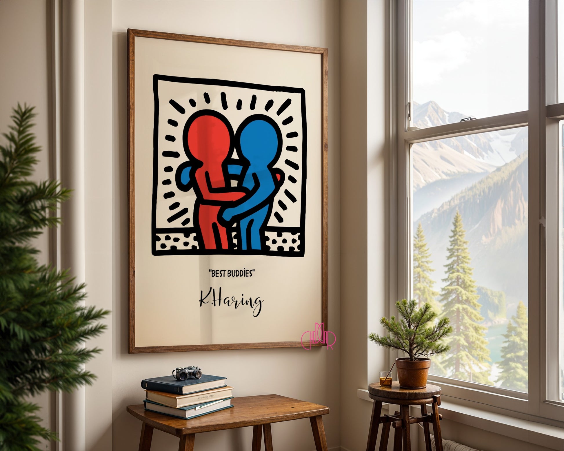 Keith Haring Best Buddies poster, street art, pop art, modernism