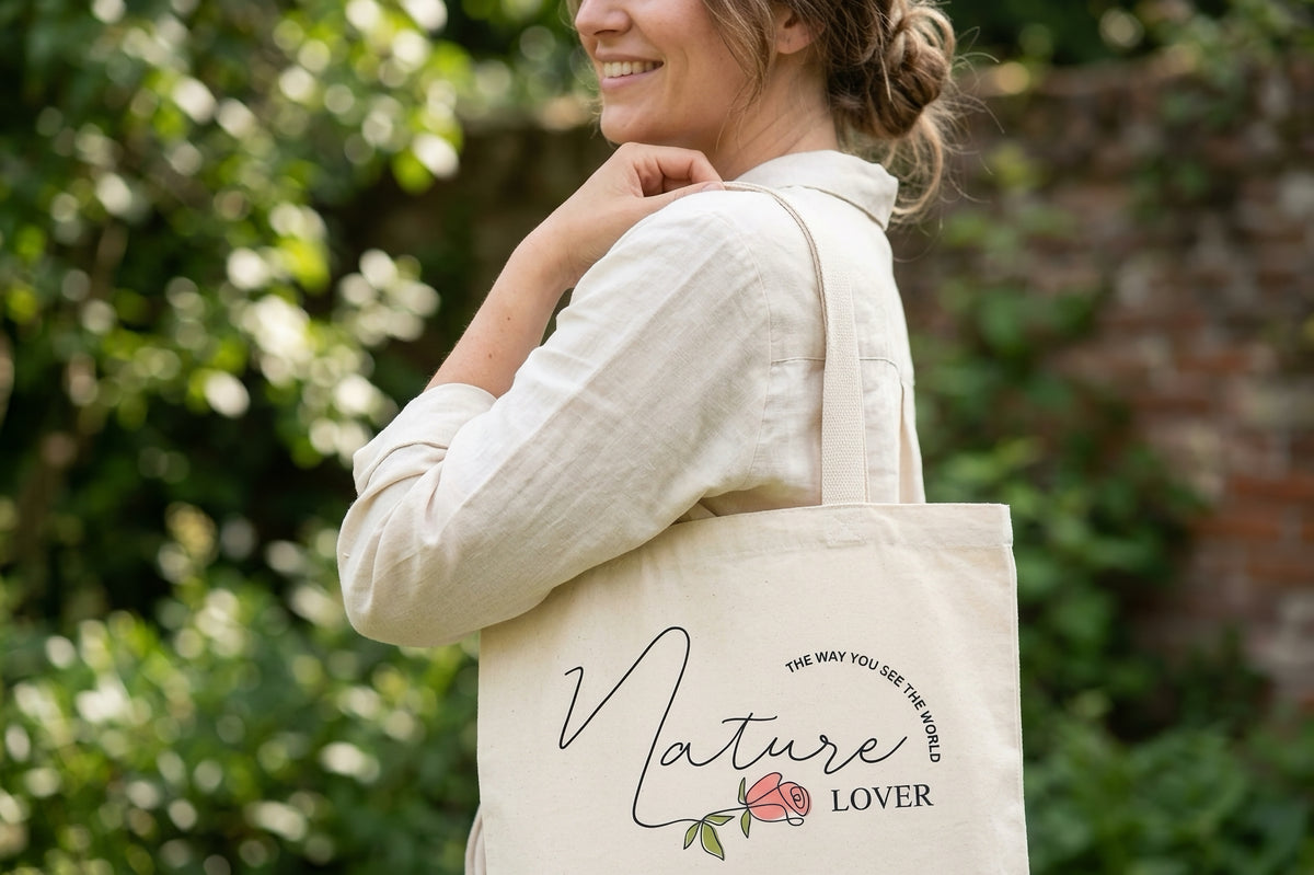Cotton Shopper Tote Bag – Nature Lover, Spacious & Comfortable
