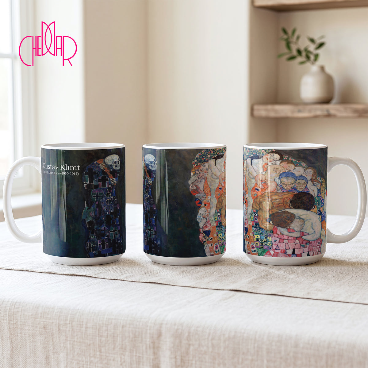 Gustav Klimt Death and Life - Ceramic Art Coffee Mug | CheddarArt