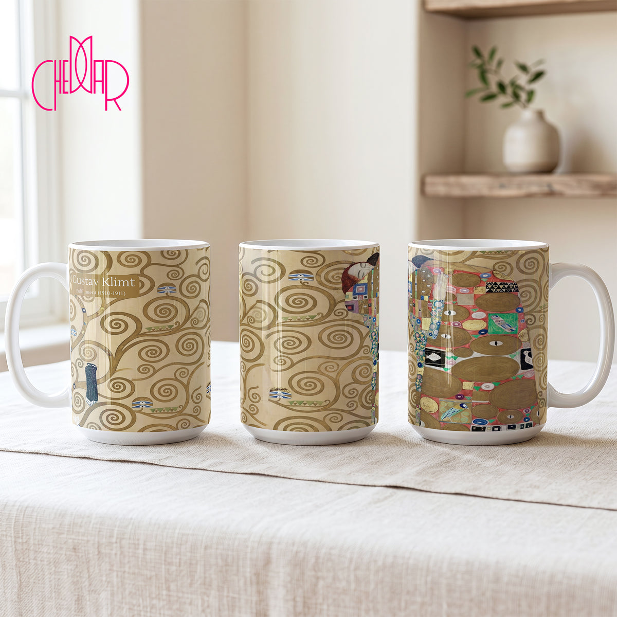 Gustav Klimt Fulfillment - Ceramic Art Coffee Mug | CheddarArt