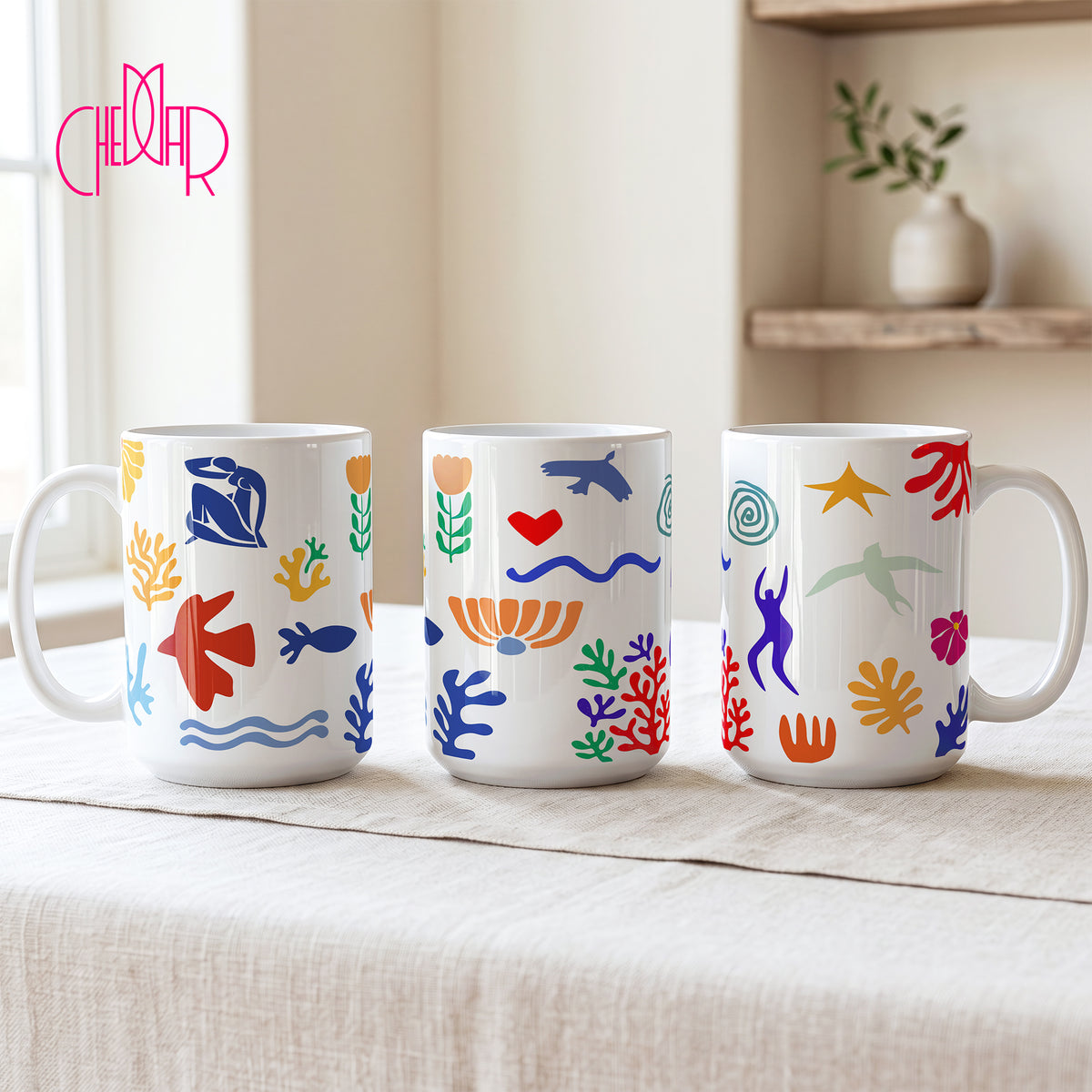 Henri Matisse Organic Cut-Outs Pattern - Ceramic Art Mug | CheddarArt