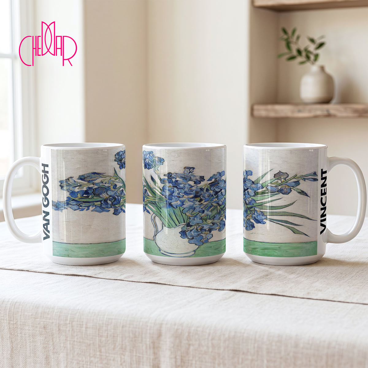 Van Gogh Irises - Ceramic Art Coffee Mug | CheddarArt