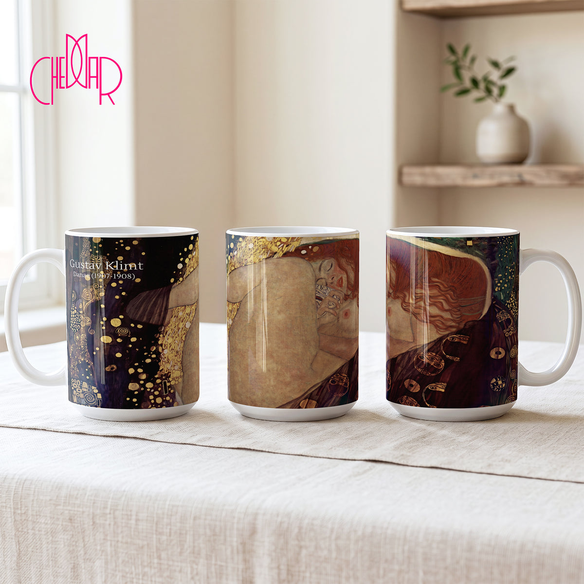 Gustav Klimt Danae (1907-1908) - Ceramic Art Coffee Mug | CheddarArt