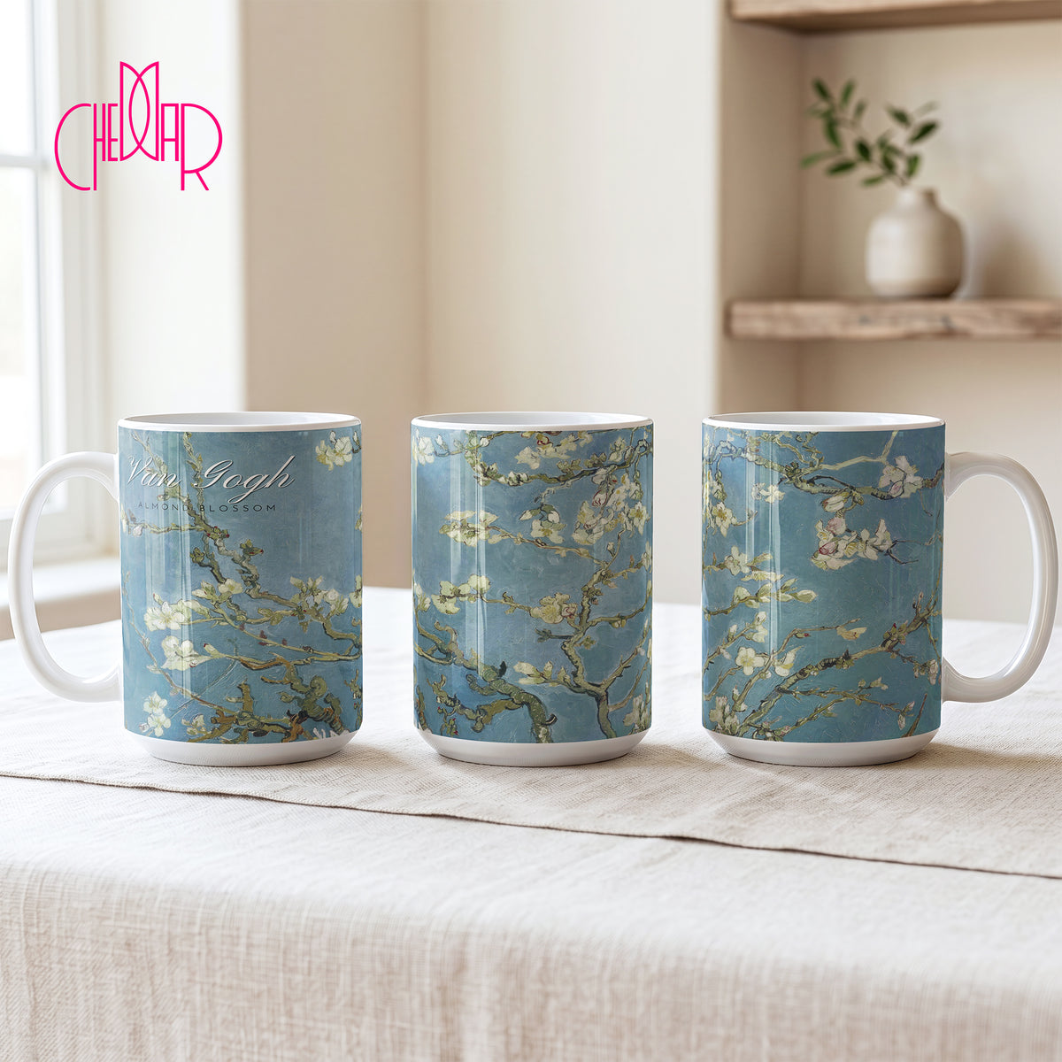 Van Gogh Wheat Field with Cypresses - Ceramic Art Mug | CheddarArt