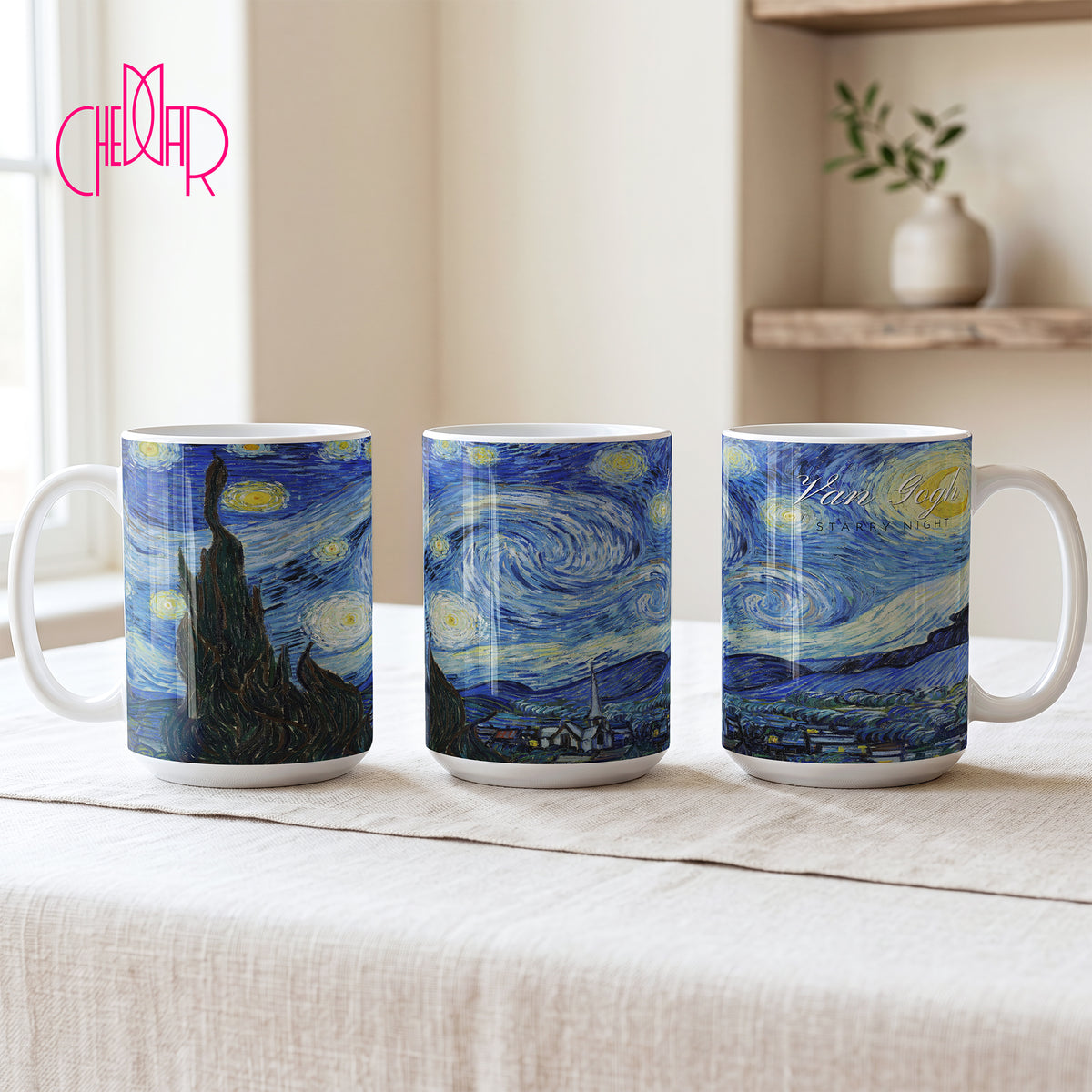 Van Gogh The Starry Night - Ceramic Art Coffee Mug | CheddarArt