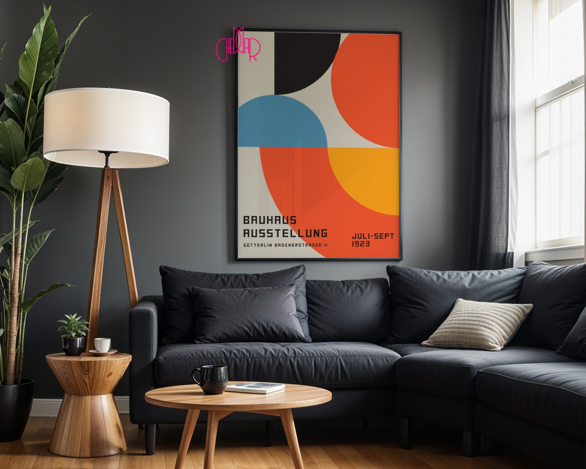 Bauhaus Poster 1923, Abstract, Vintage, Retro, Wall Decoration 