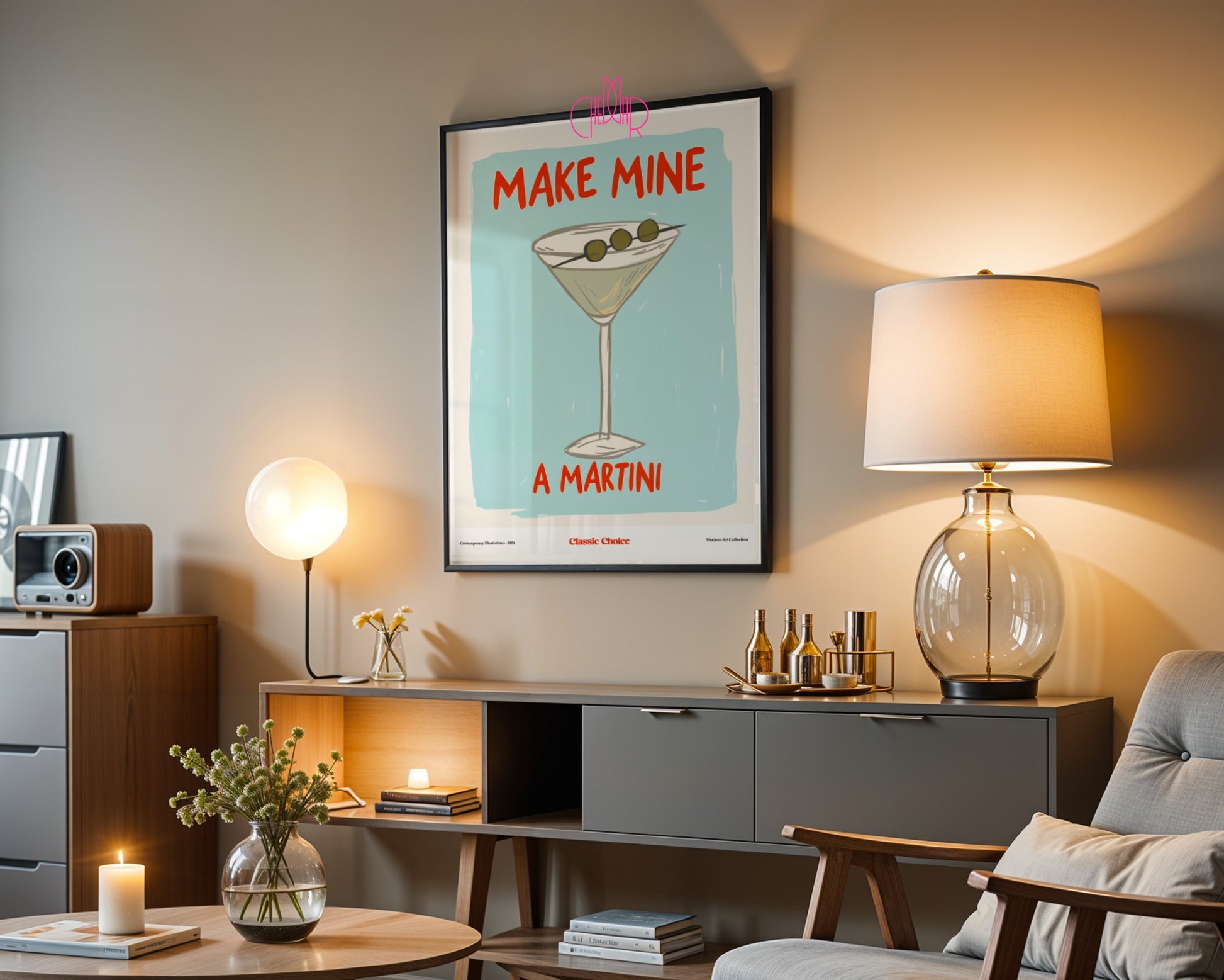 Make Mine A Martini Poster, Classic Choice, Modernism, Contemporary