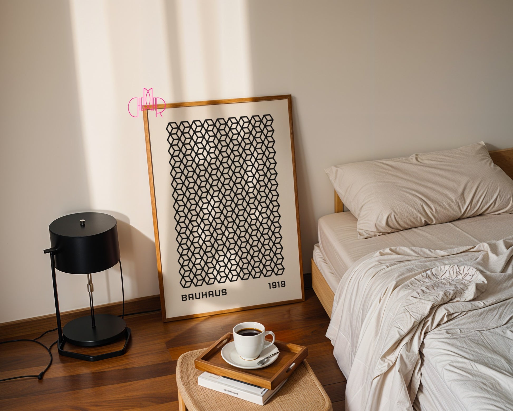 Bauhaus poster - geometric shapes, exhibition 1919, retro, vintage,