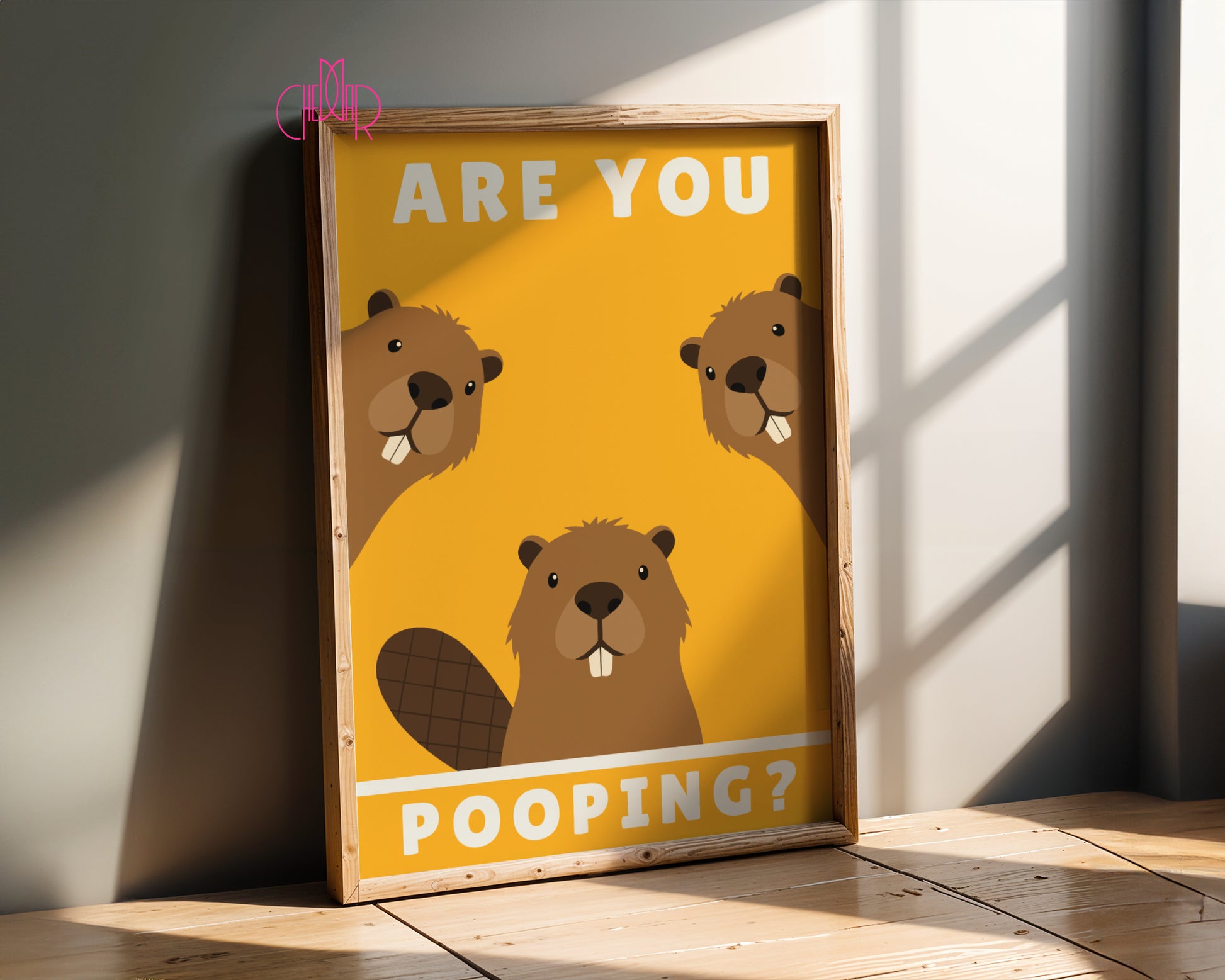 Funny "Are You Pooping?" poster with Beavers