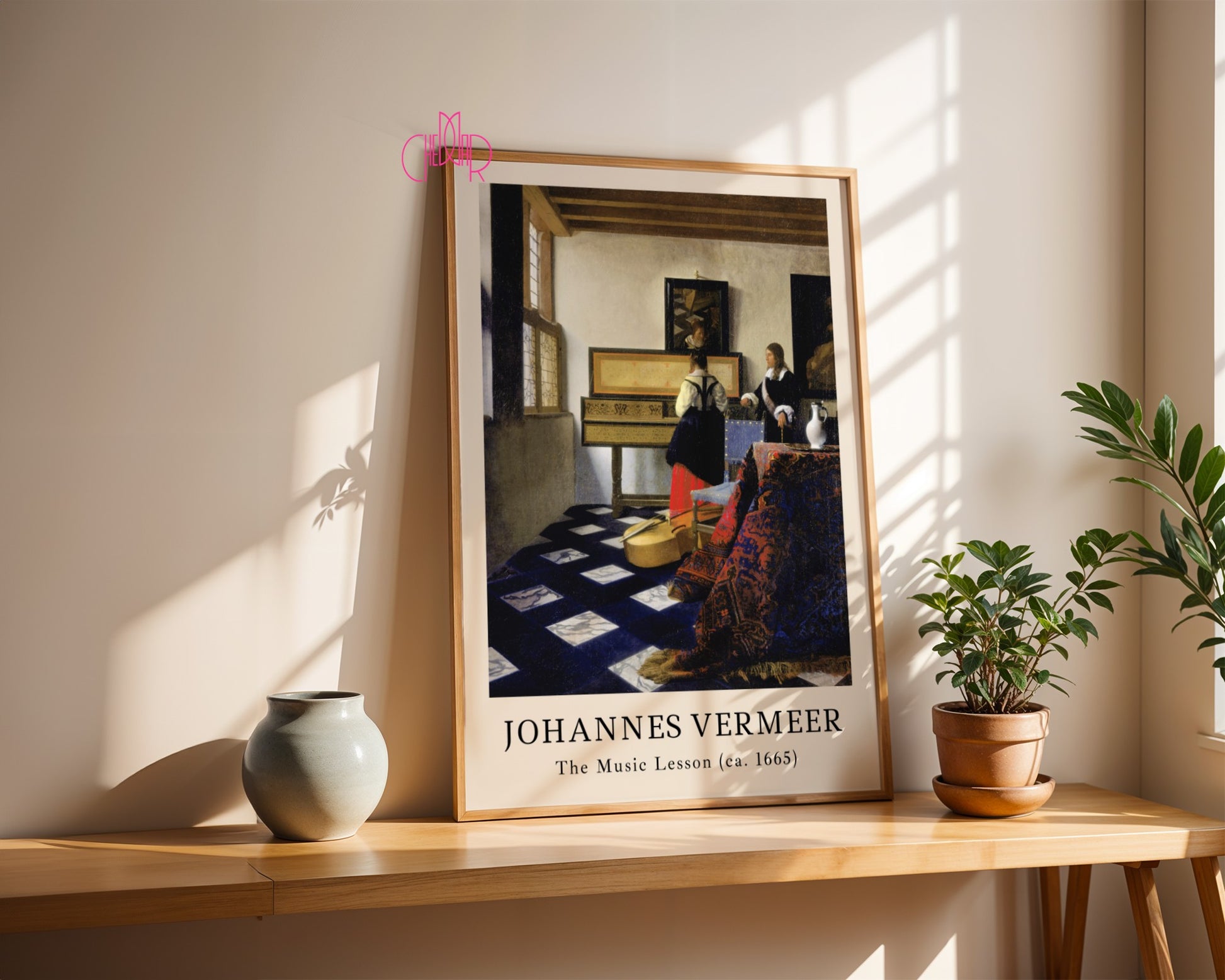 Johannes Vermeer The Music Lesson poster, piano, art, vintage