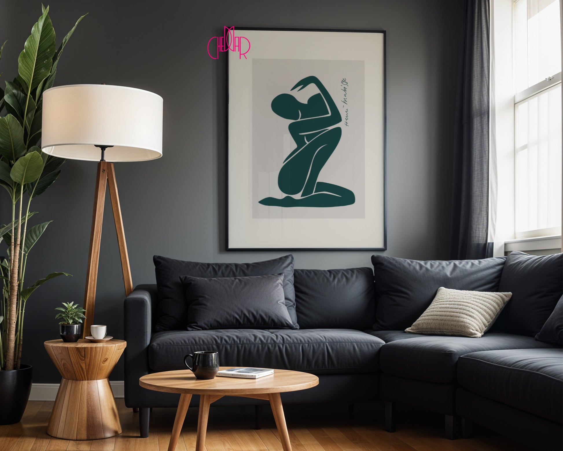 Matisse Green Nude – Minimalist Sage Abstract Poster