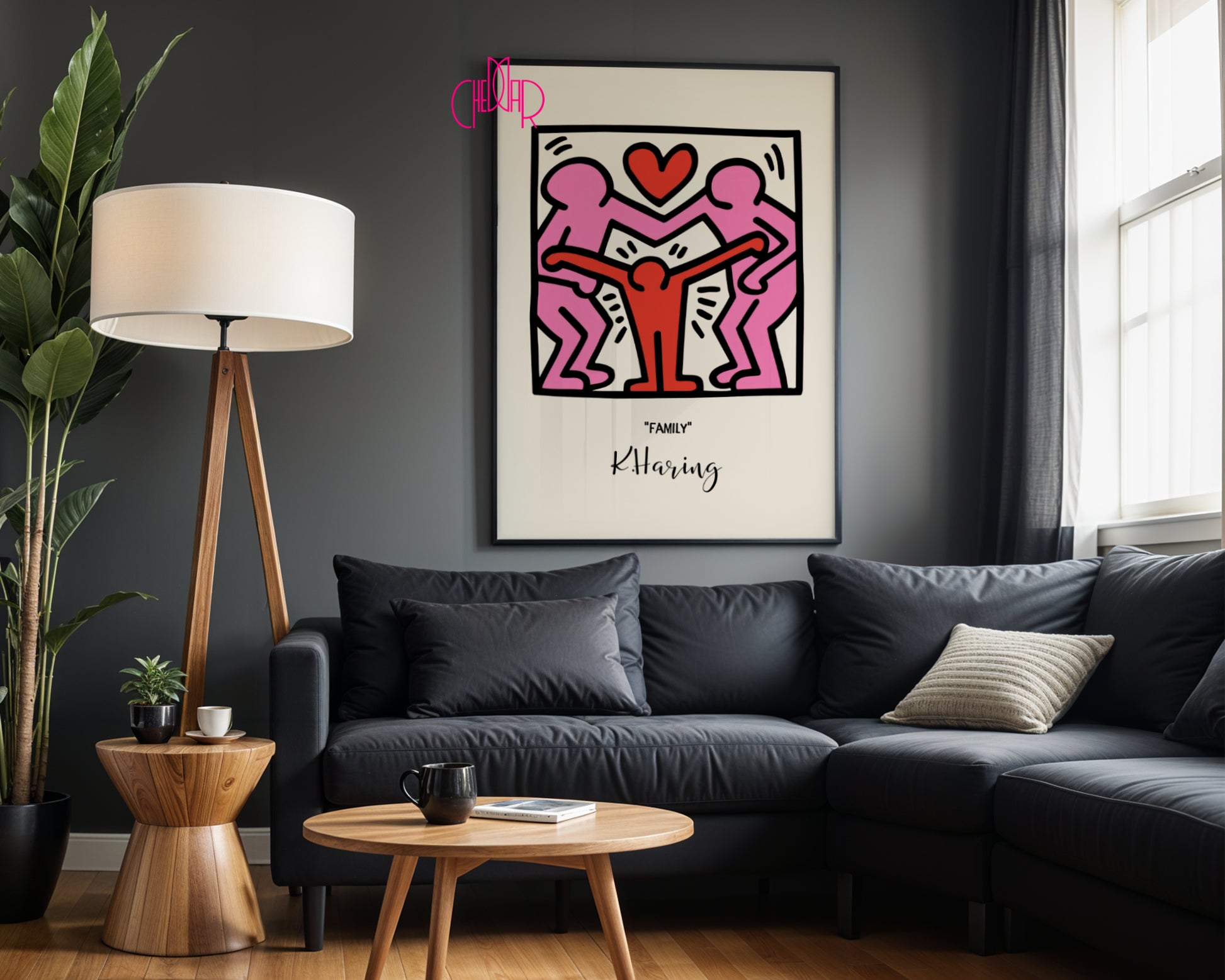 Keith Haring Family poster, family, street art, pop art