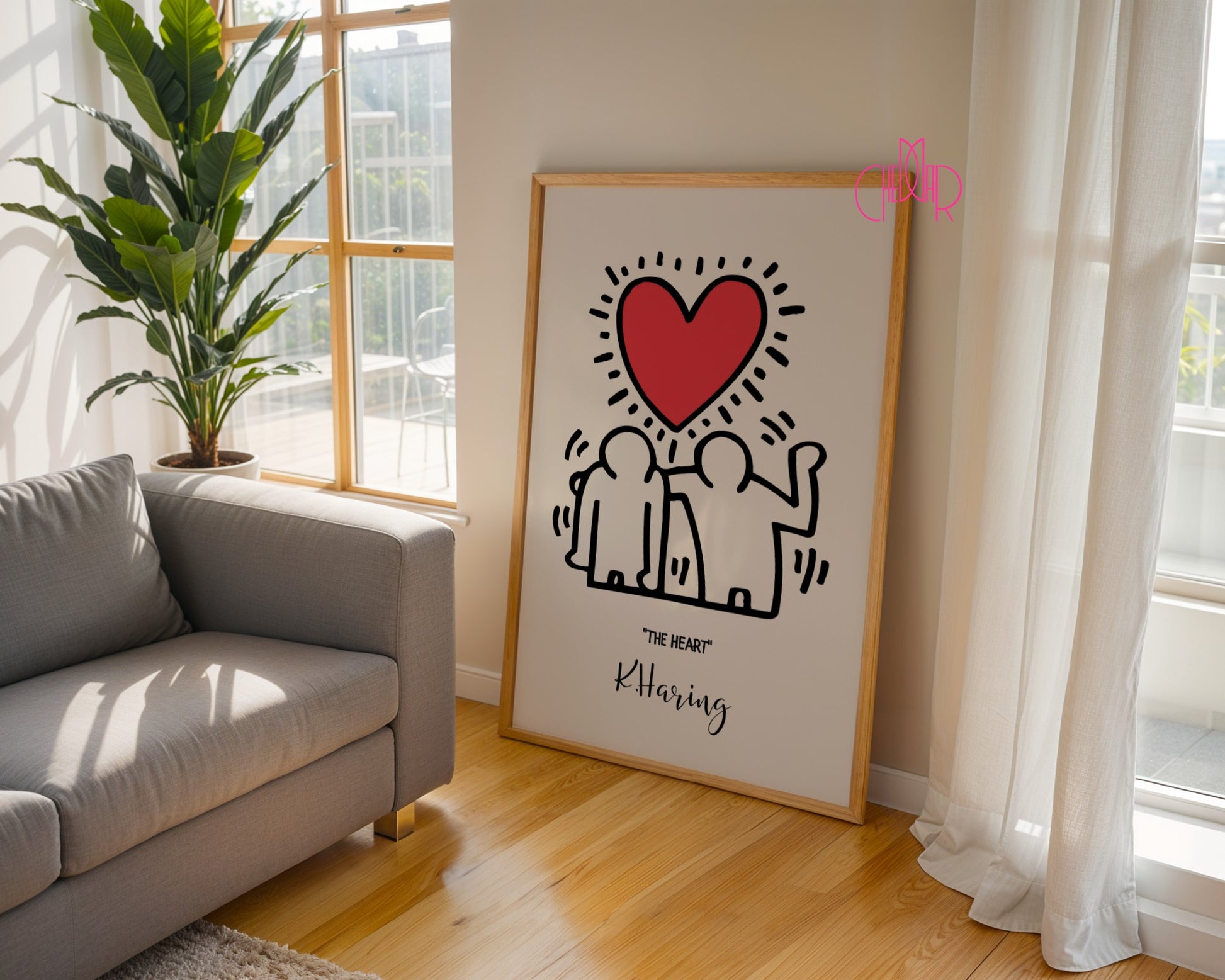 Keith Haring The Heart poster, heart, street art, pop art, modernism