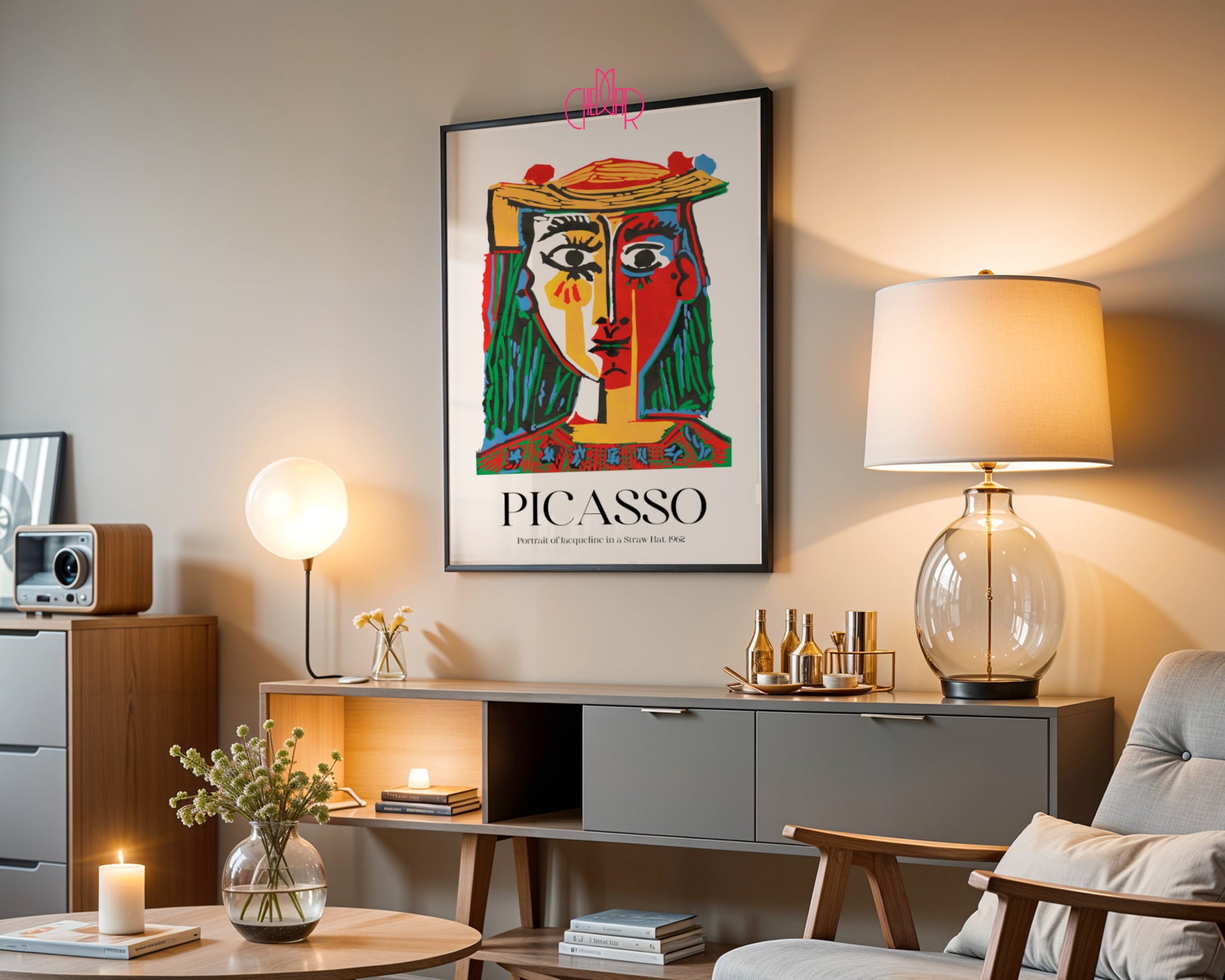 Picasso – Portrait of Jacqueline in a Straw Hat (1962) | Fauve Gallery Poster
