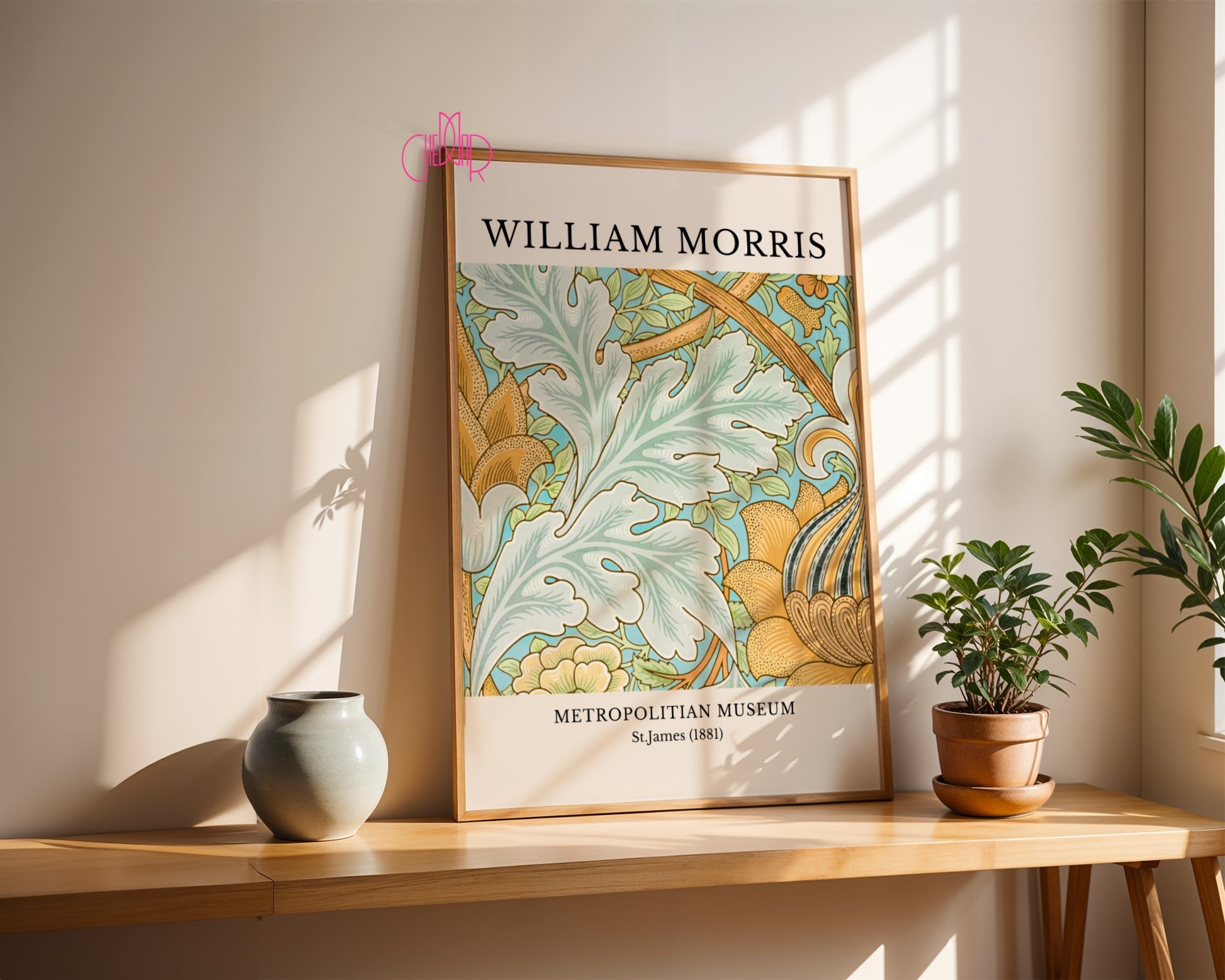 William Morris Metropolitan Museum poster, St. James 1881, flowers