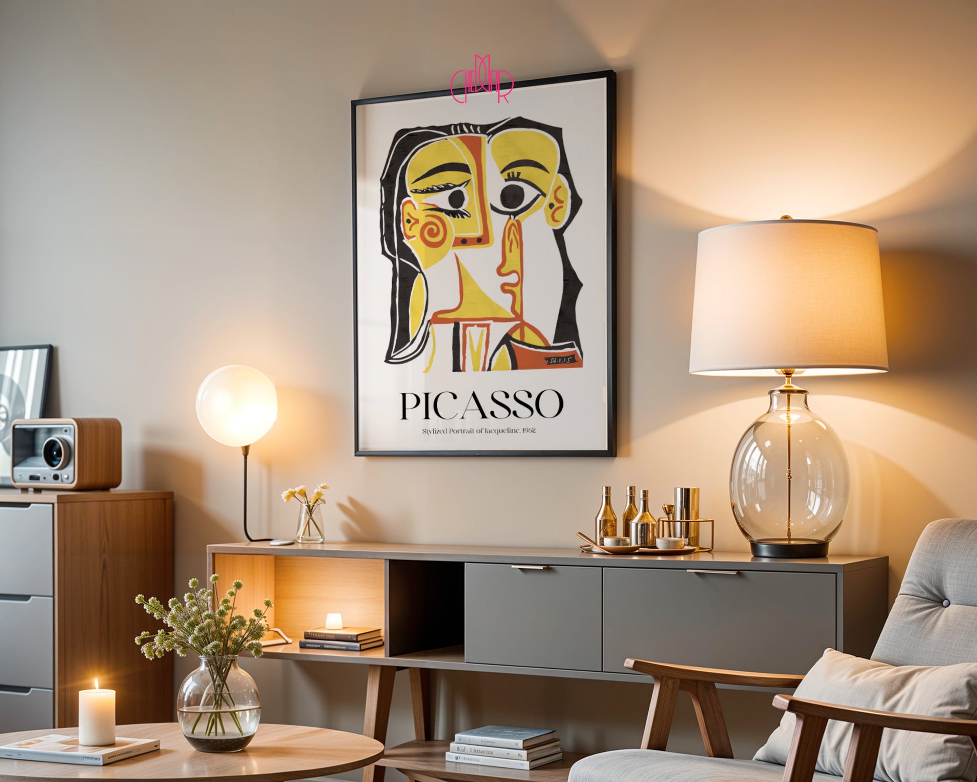 Picasso – Stylized Portrait of Jacqueline 1962 | Cubist Gallery Poster