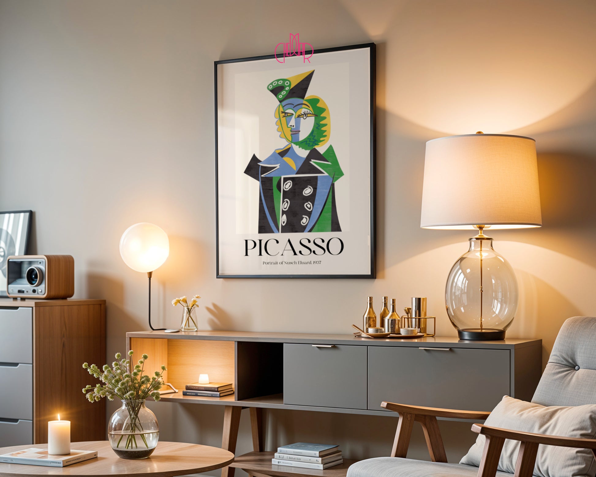 Picasso – Portrait of Nusch Éluard 1937 | Fauve Gallery Poster Cubist vibration of colors and poetic soul