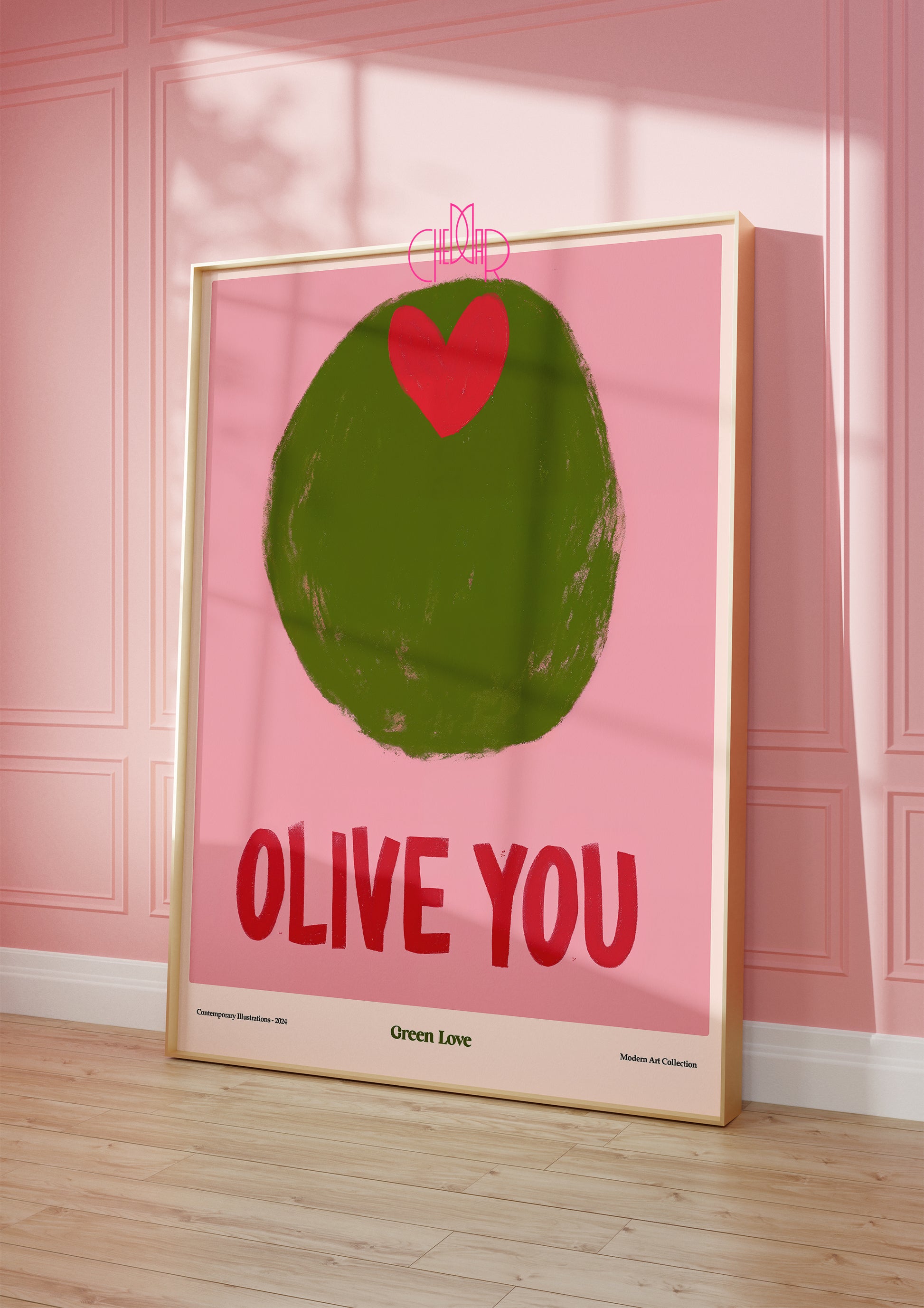 "Olive You" Poster – A Sweet Confession in the Modern Art Style!