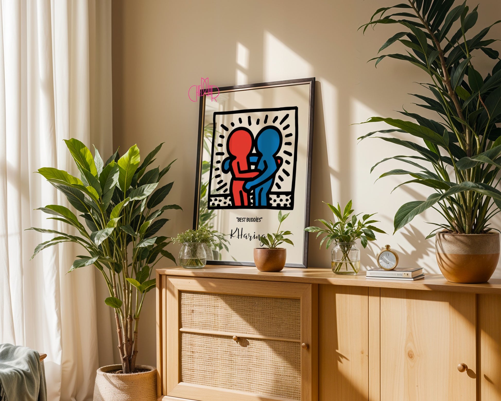 Keith Haring Best Buddies poster, street art, pop art, modernism