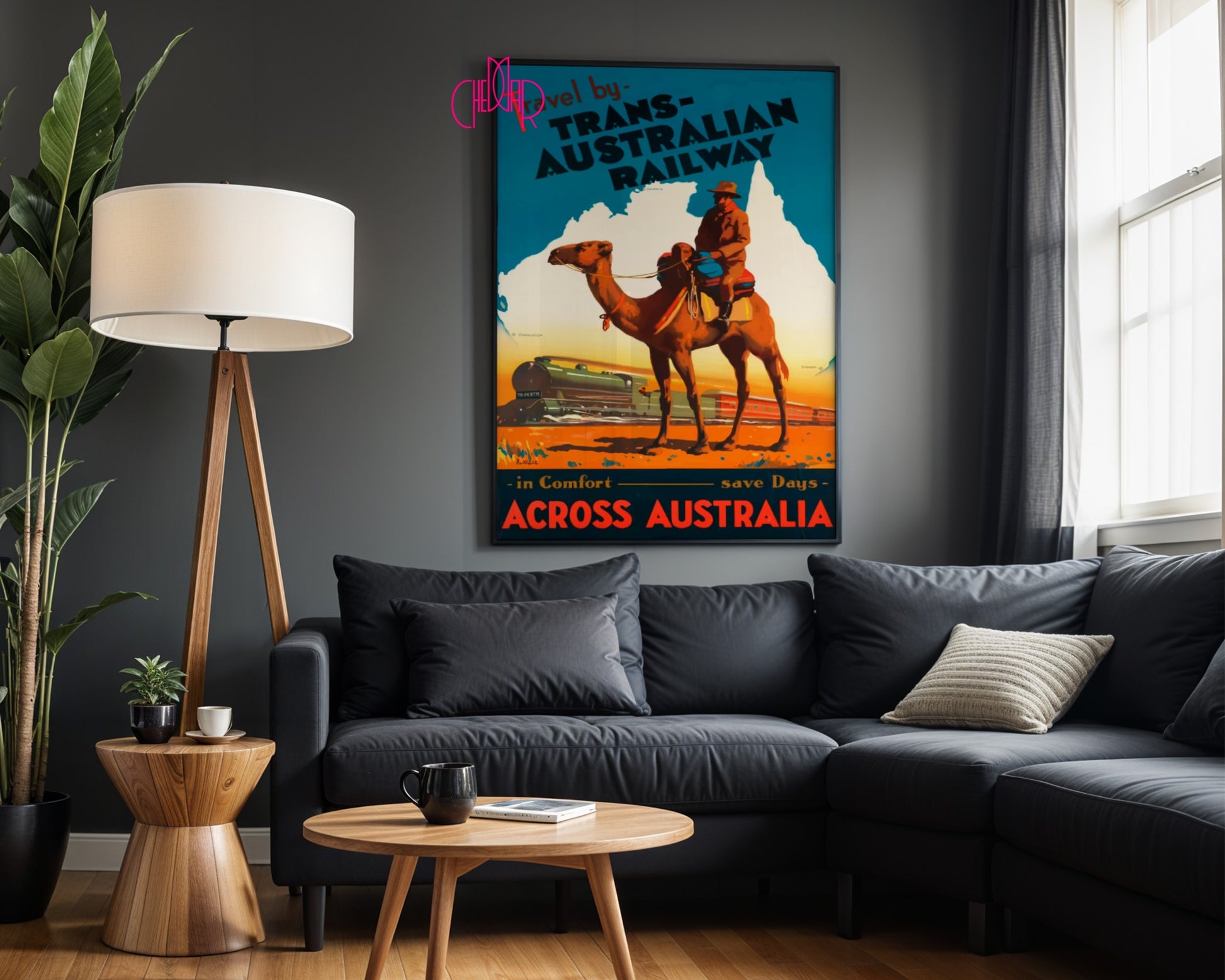 Trans Australian Railway Poster - A Journey Through Australia, Vintage/Retro