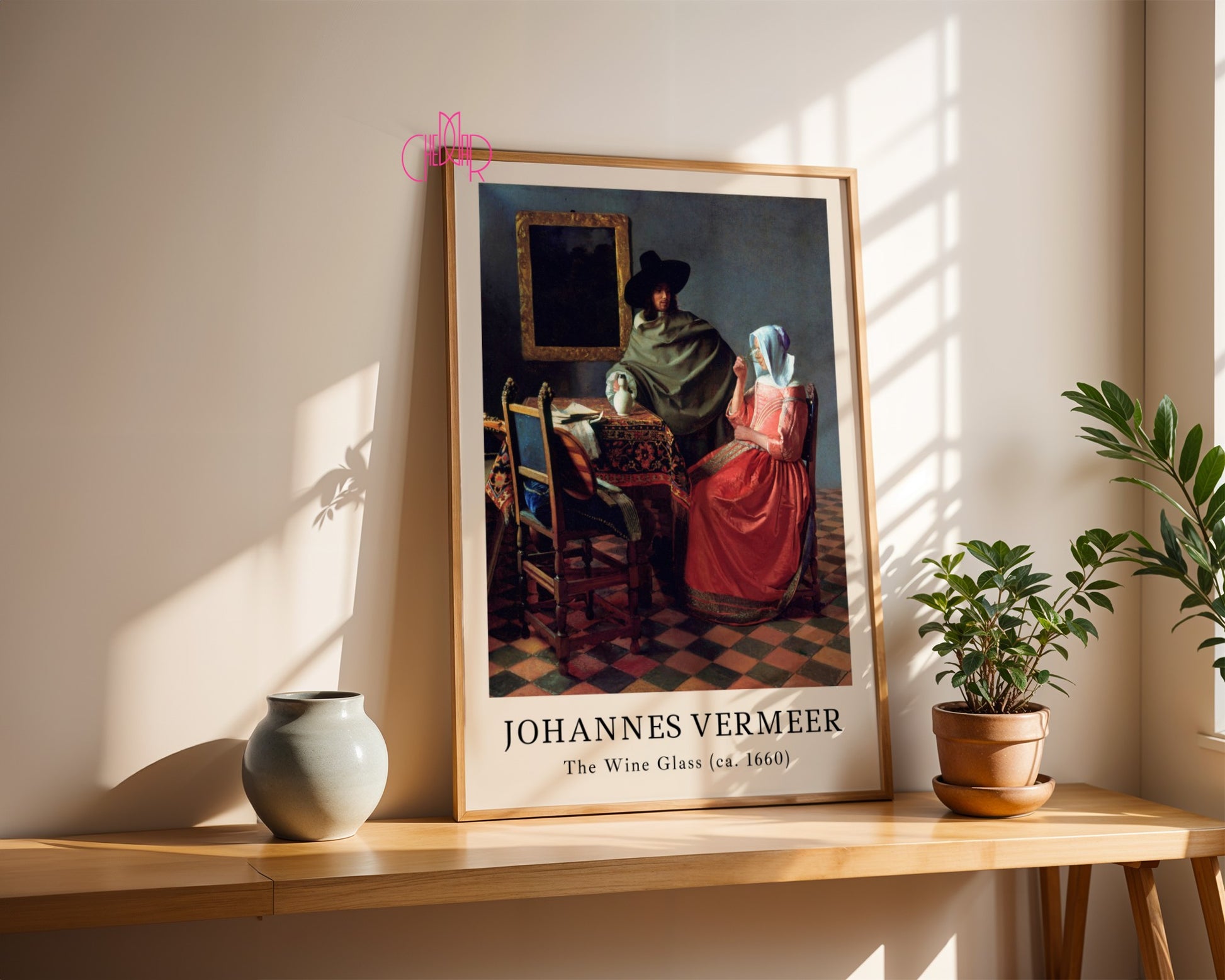Johannes Vermeer Glass of Wine Poster, Classic Art, Vintage