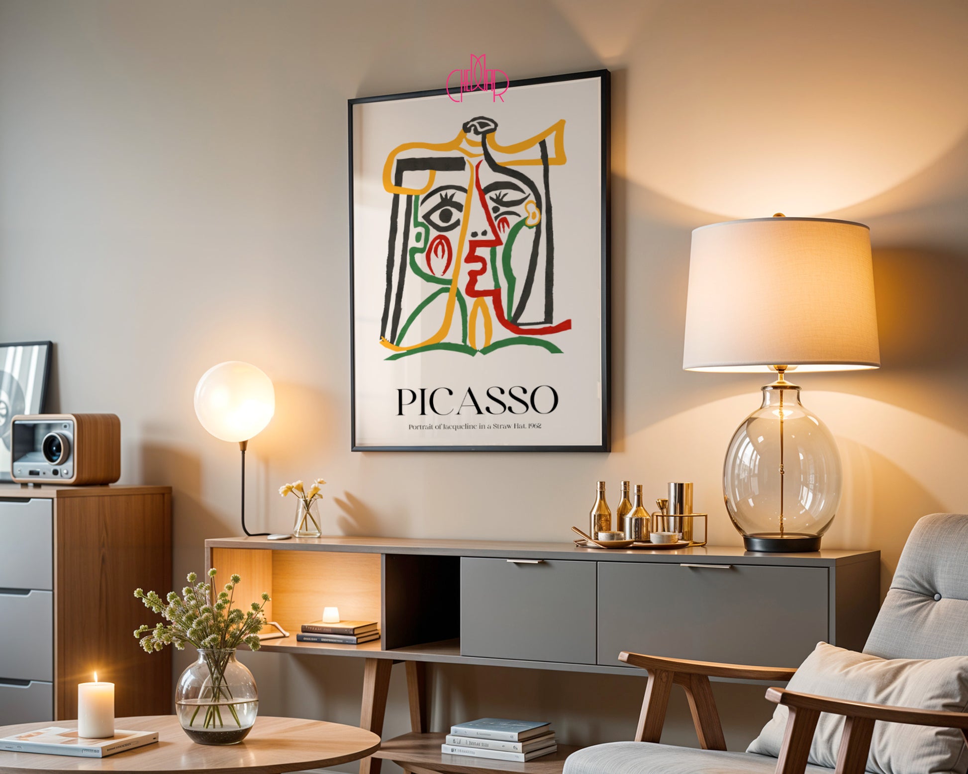 Picasso – Portrait of Jacqueline in a Straw Hat (1962) | Fauve Gallery Poster