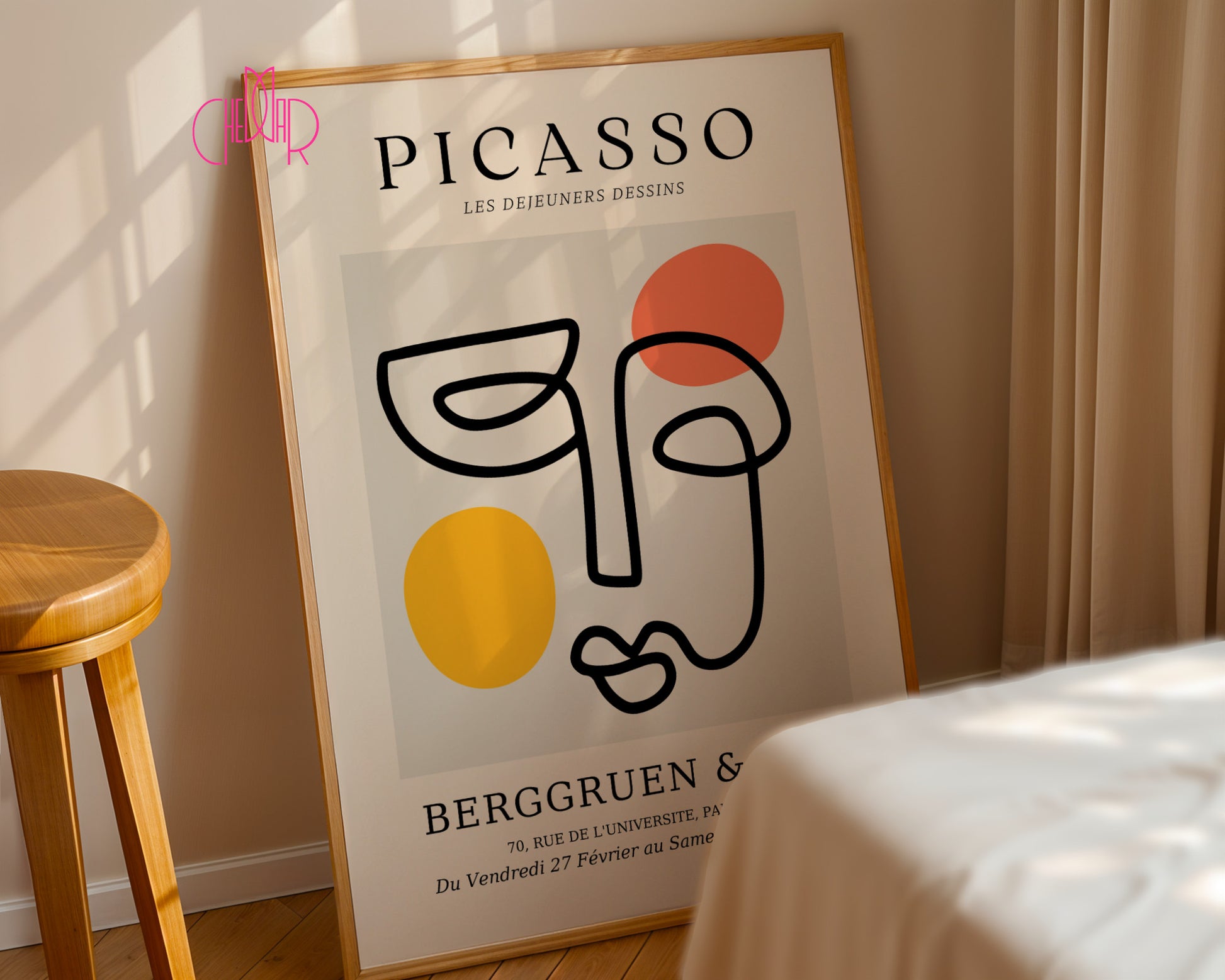 Pablo Picasso – Abstract Face & Colorful Shapes Poster