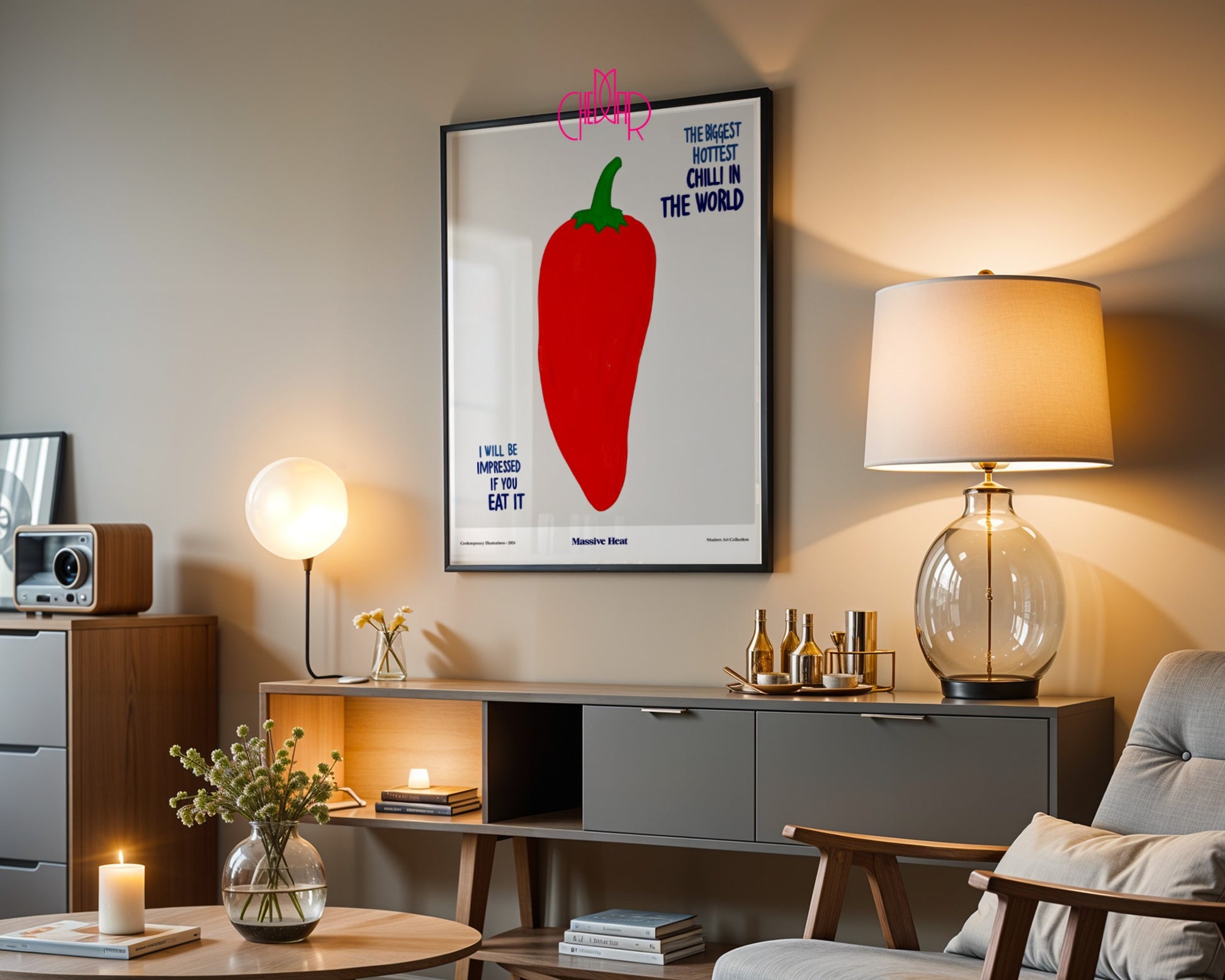 The Biggest Hottest Chilli in the World poster, modernism