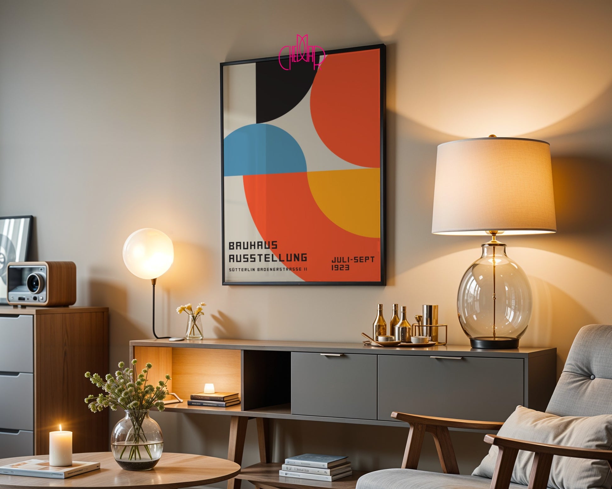Bauhaus Poster 1923, Abstract, Vintage, Retro, Wall Decoration 