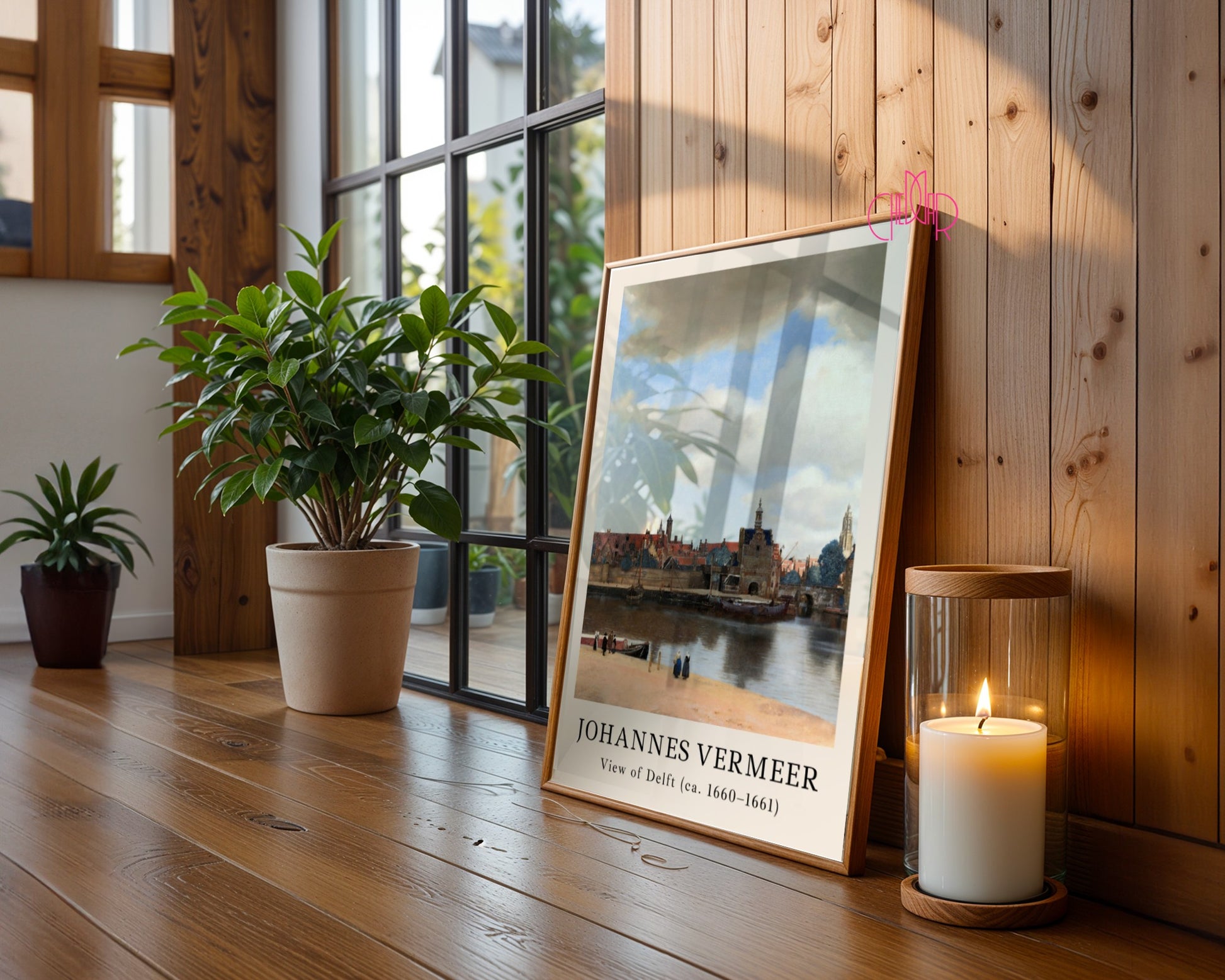 Poster Johannes Vermeer View of Delft, City, Bay, Vintage
