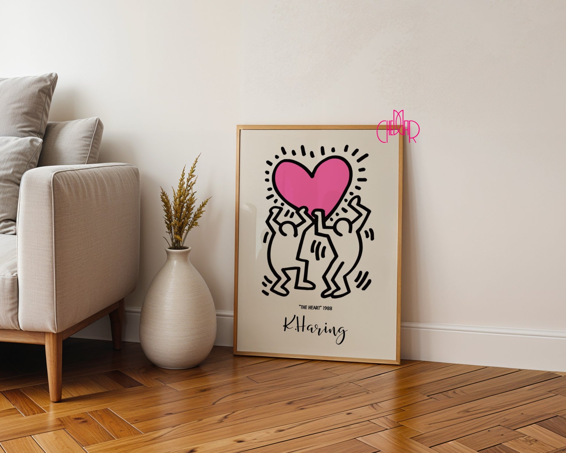 Keith Haring The Heart poster, heart 1988, street art, pop art 
