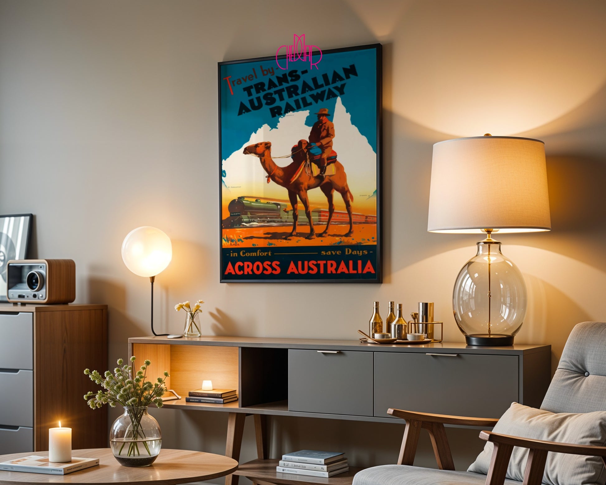 Trans Australian Railway Poster - A Journey Through Australia, Vintage/Retro