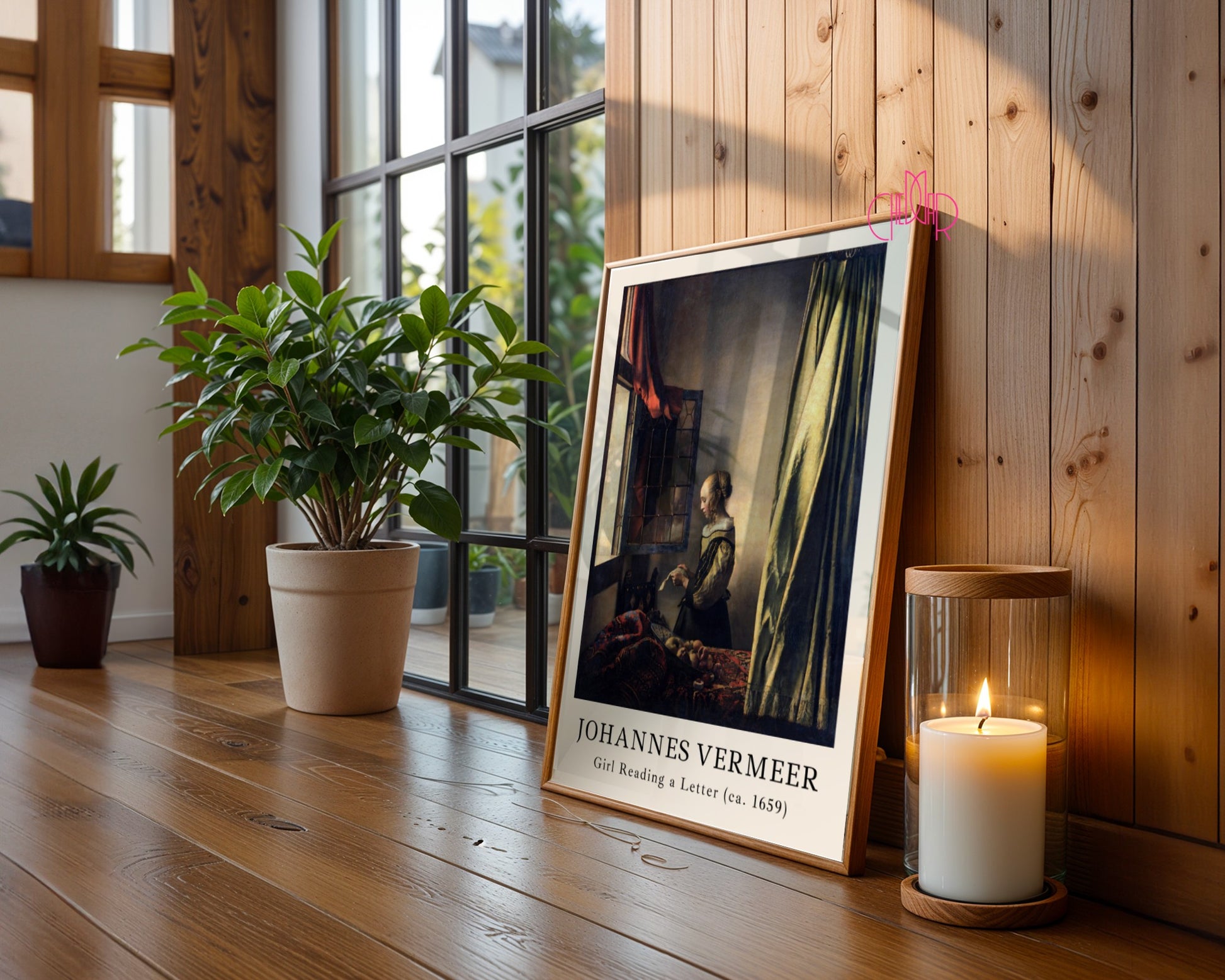 Johannes Vermeer Girl Reading a Letter Poster, Vintage
