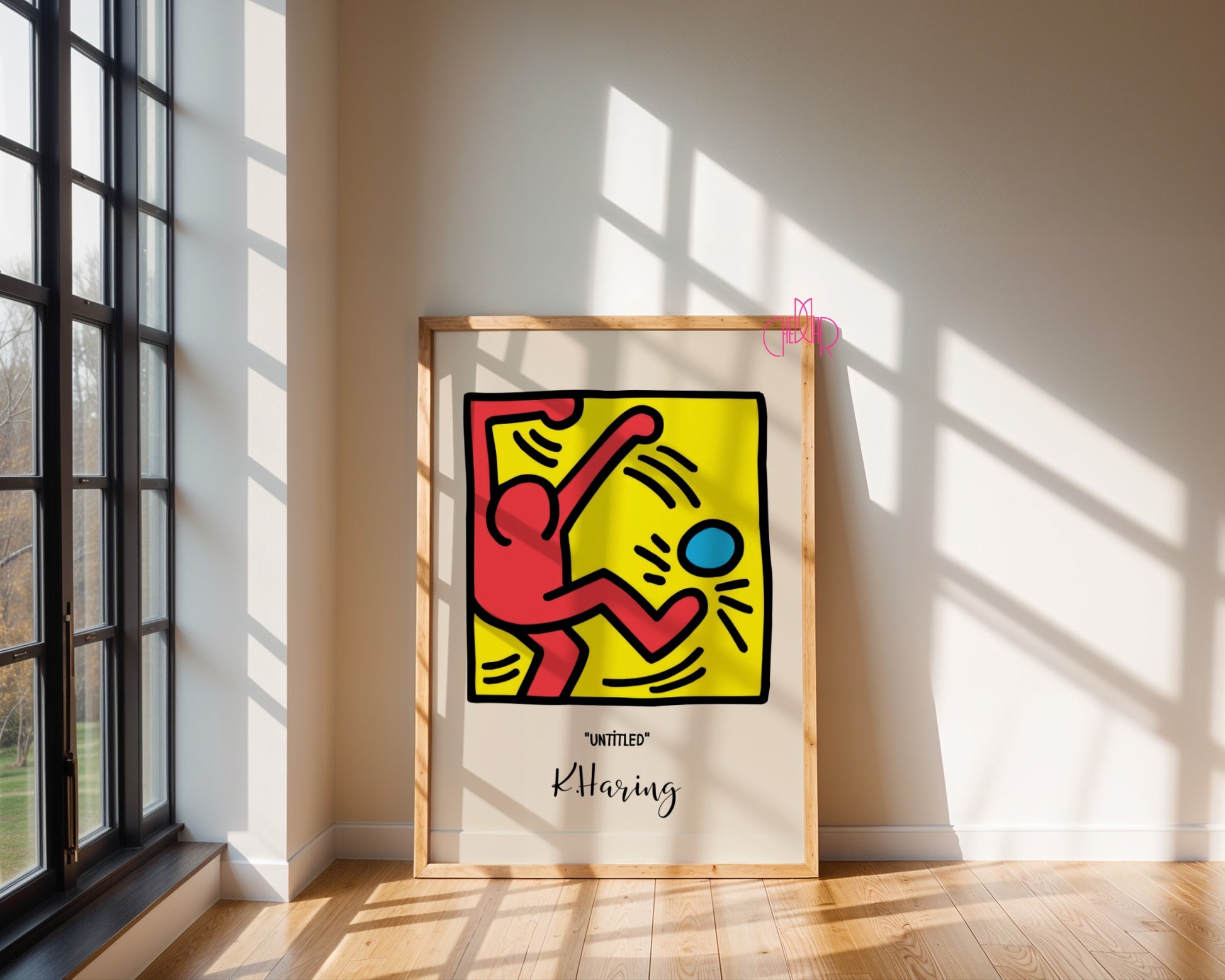 Keith Haring Untitled poster, figure with ball, street art, pop art