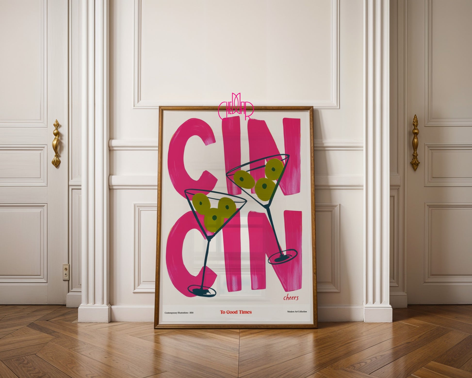 Modernist poster Cin Cin- To Good Times, Cheers