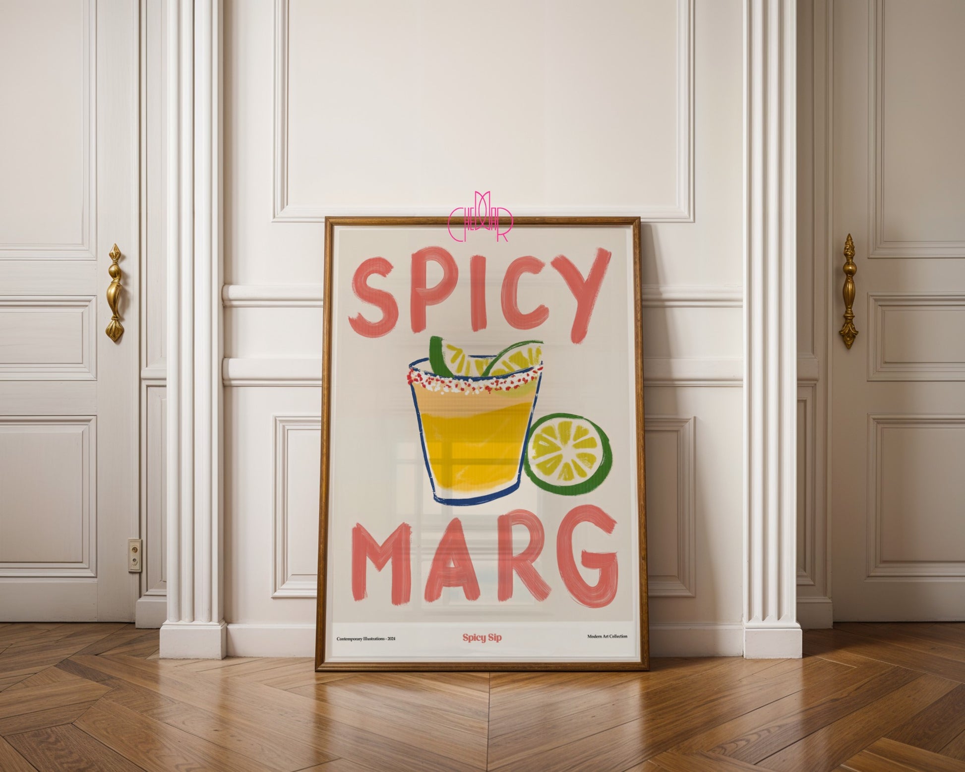 Spicy Marg, Spicy Sip poster, modernism, contemporary art