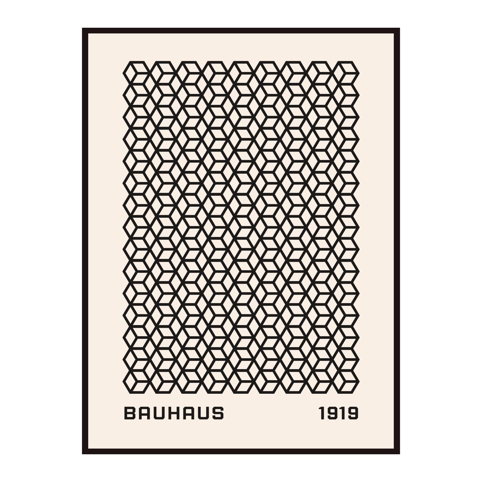 Bauhaus poster - geometric shapes, exhibition 1919, retro, vintage,